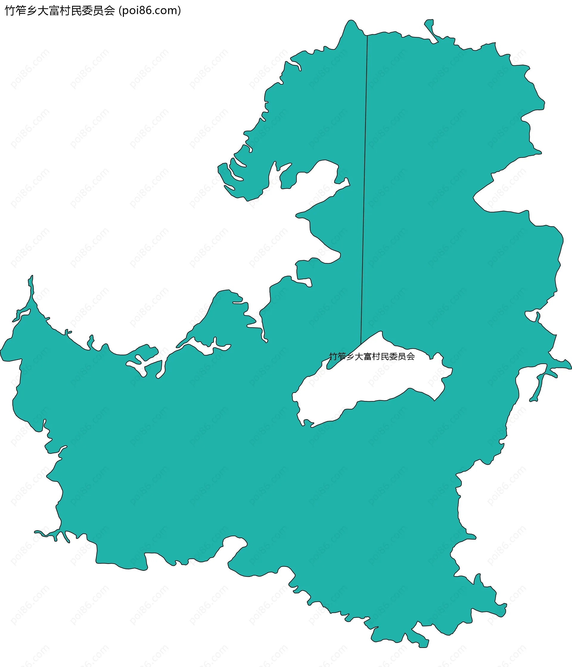 竹笮乡大富村民委员会边界地图