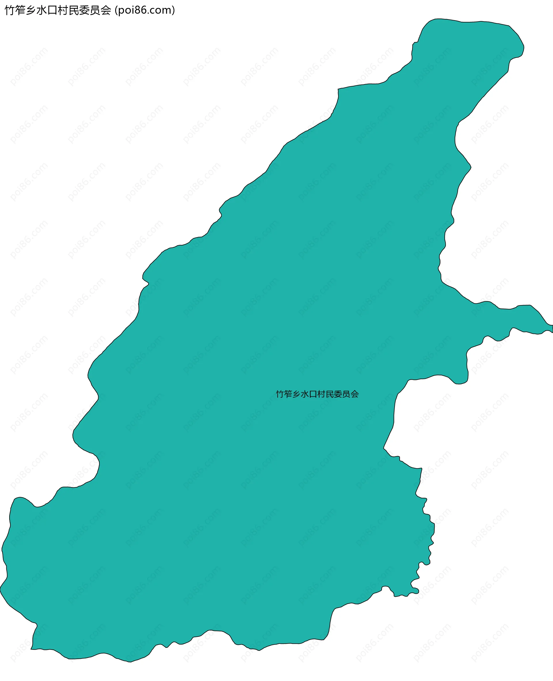 竹笮乡水口村民委员会边界地图