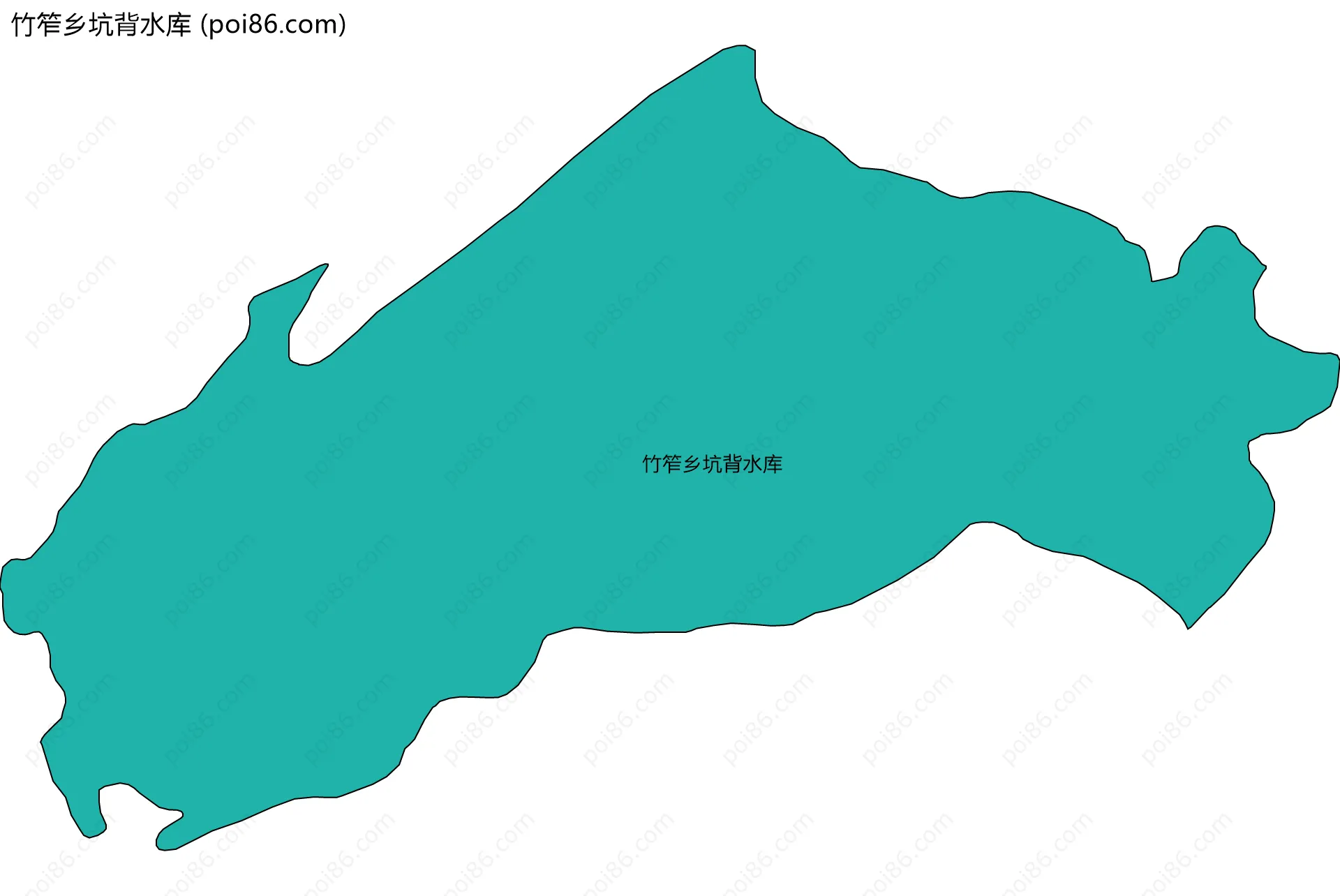 竹笮乡坑背水库边界地图