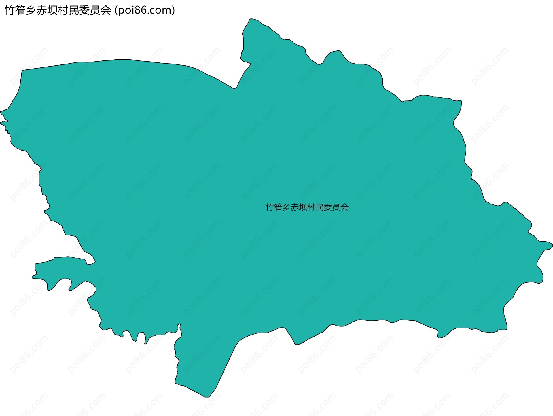 竹笮乡赤坝村民委员会边界地图