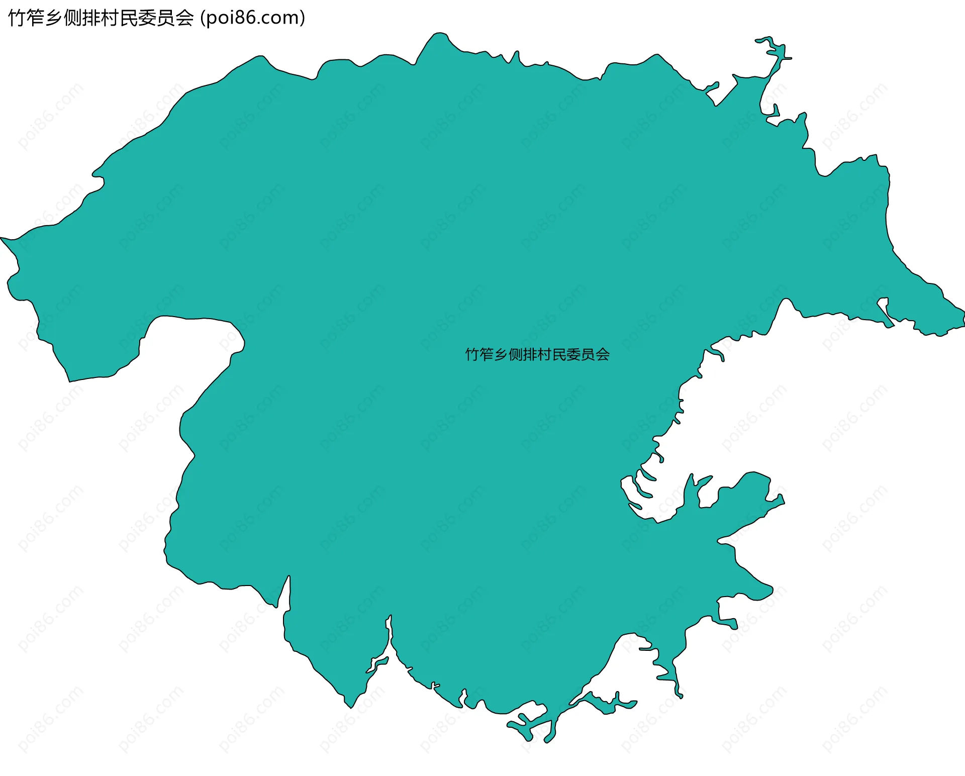 竹笮乡侧排村民委员会边界地图