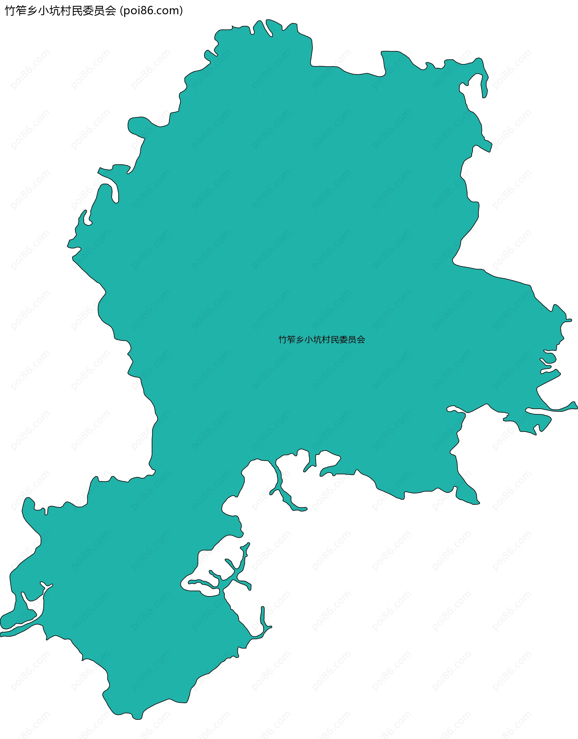 竹笮乡小坑村民委员会边界地图