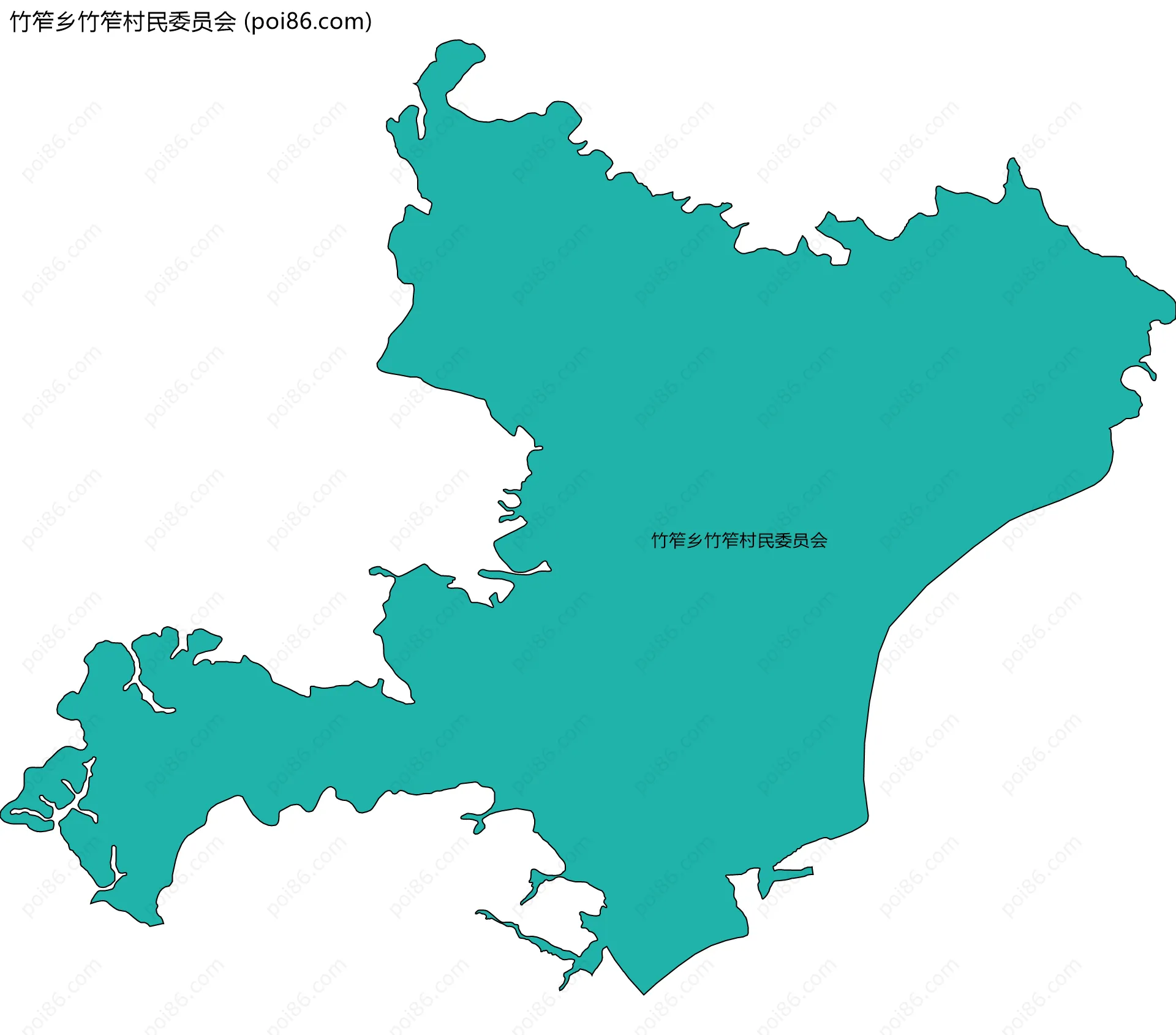 竹笮乡竹笮村民委员会边界地图