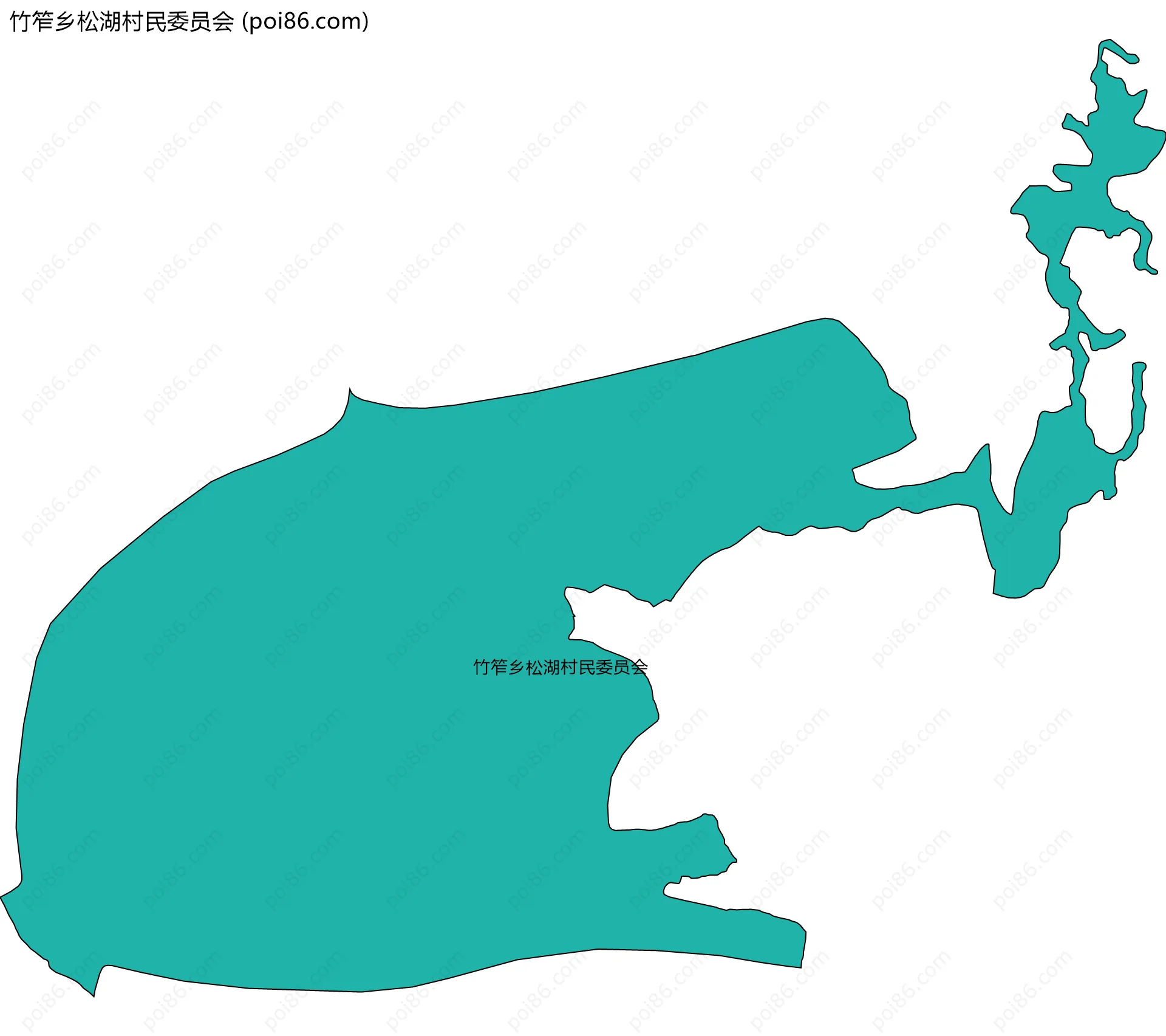 竹笮乡松湖村民委员会边界地图
