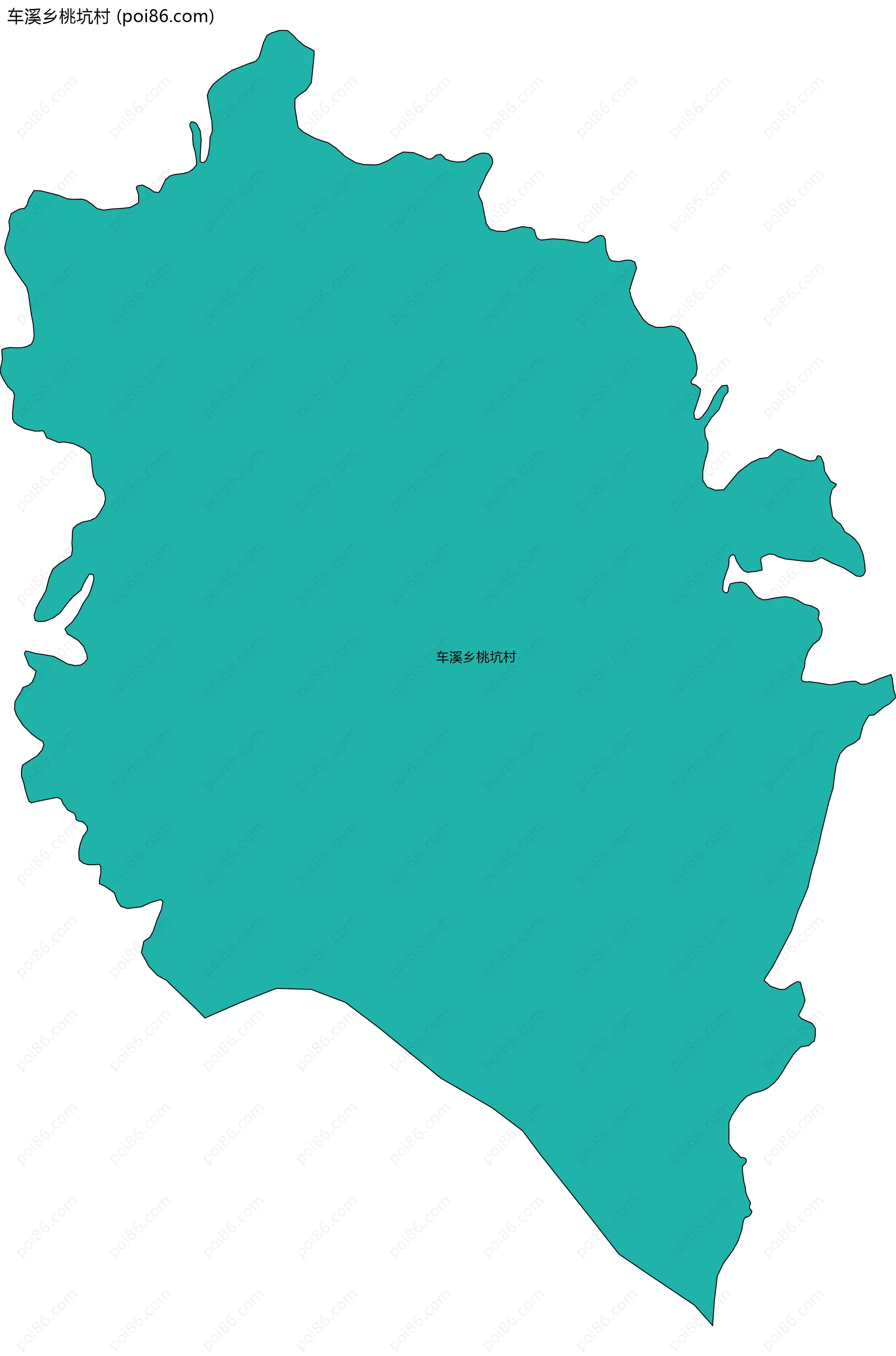 车溪乡桃坑村边界地图