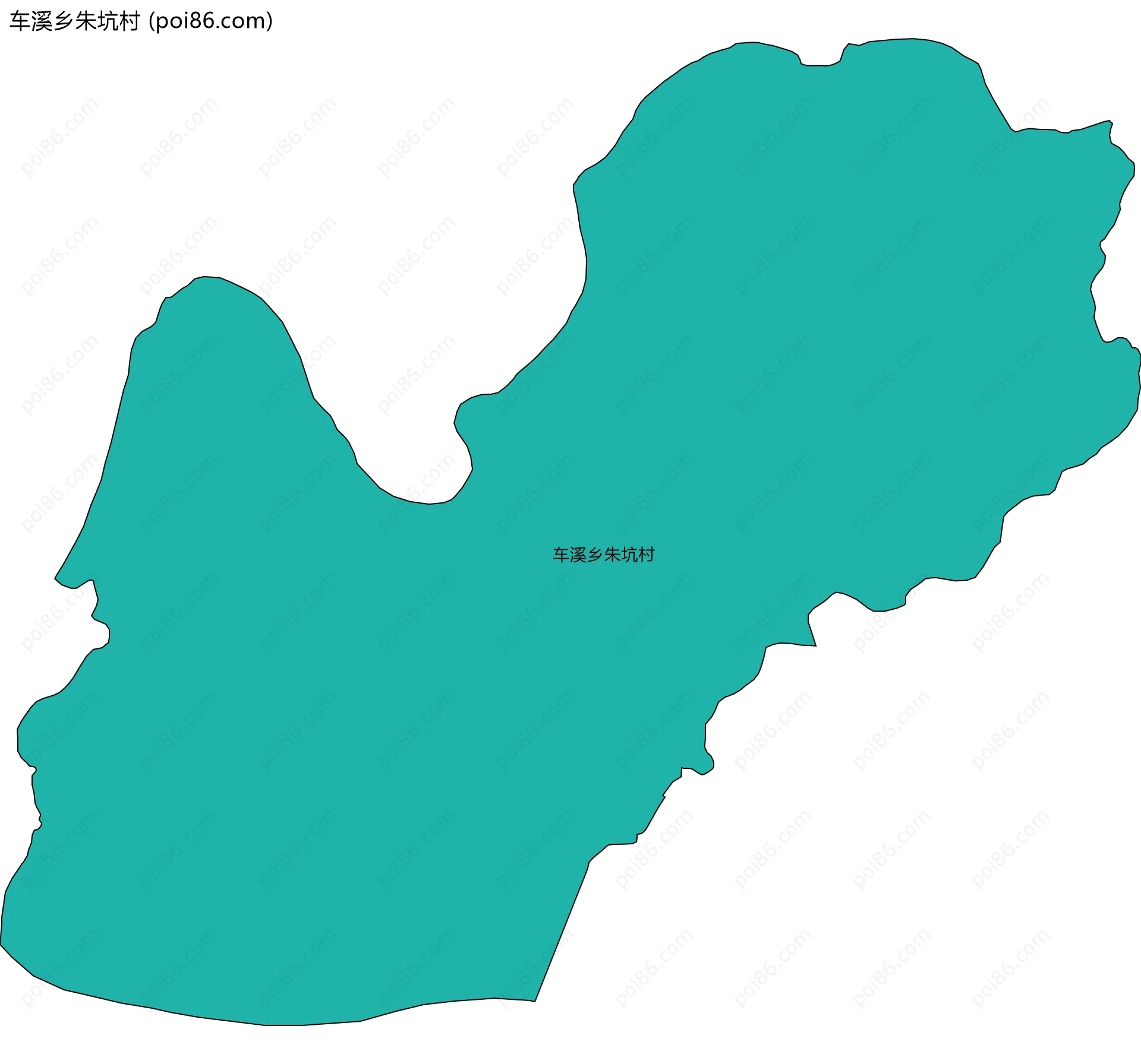 车溪乡朱坑村边界地图