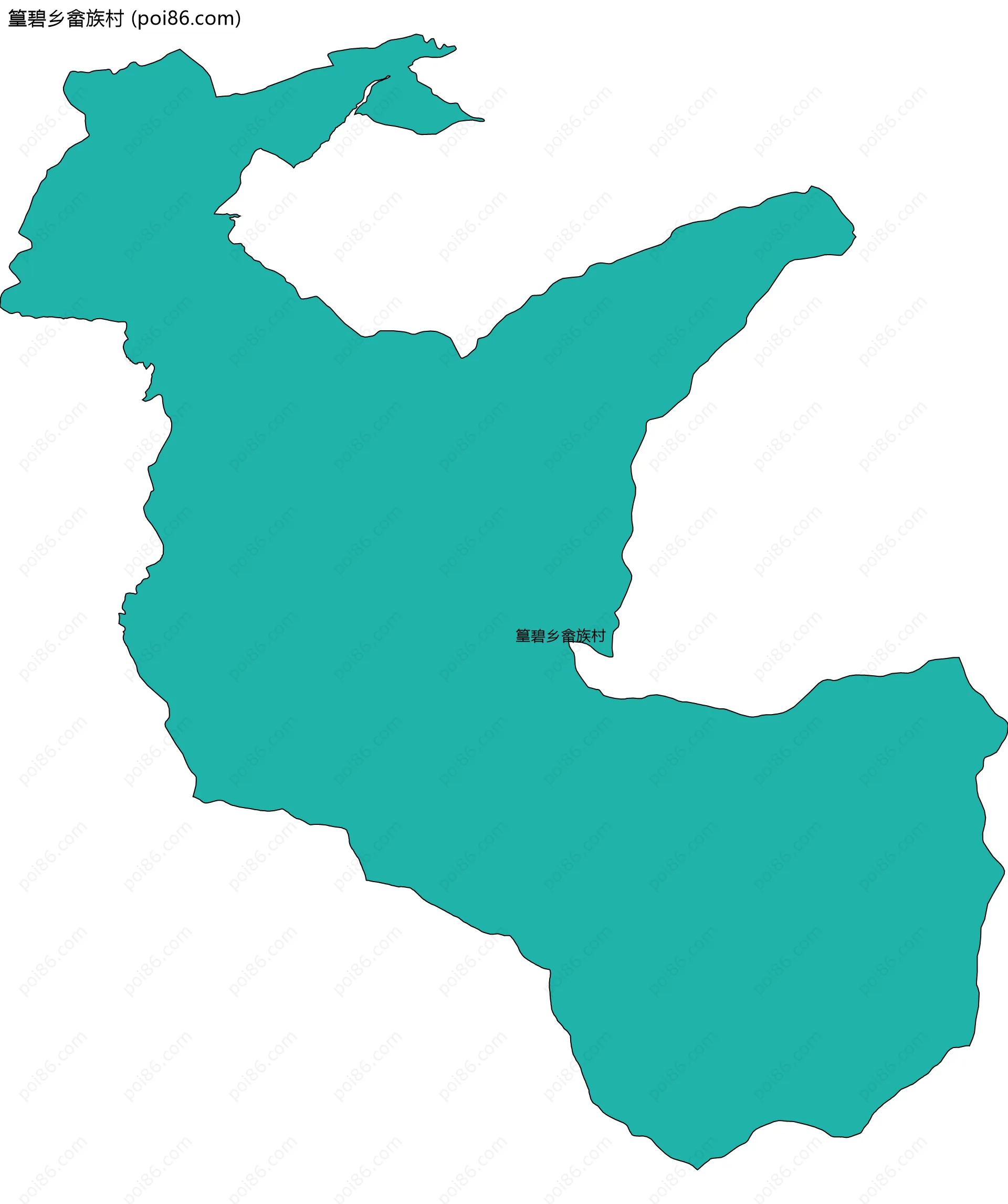 篁碧乡畲族村边界地图