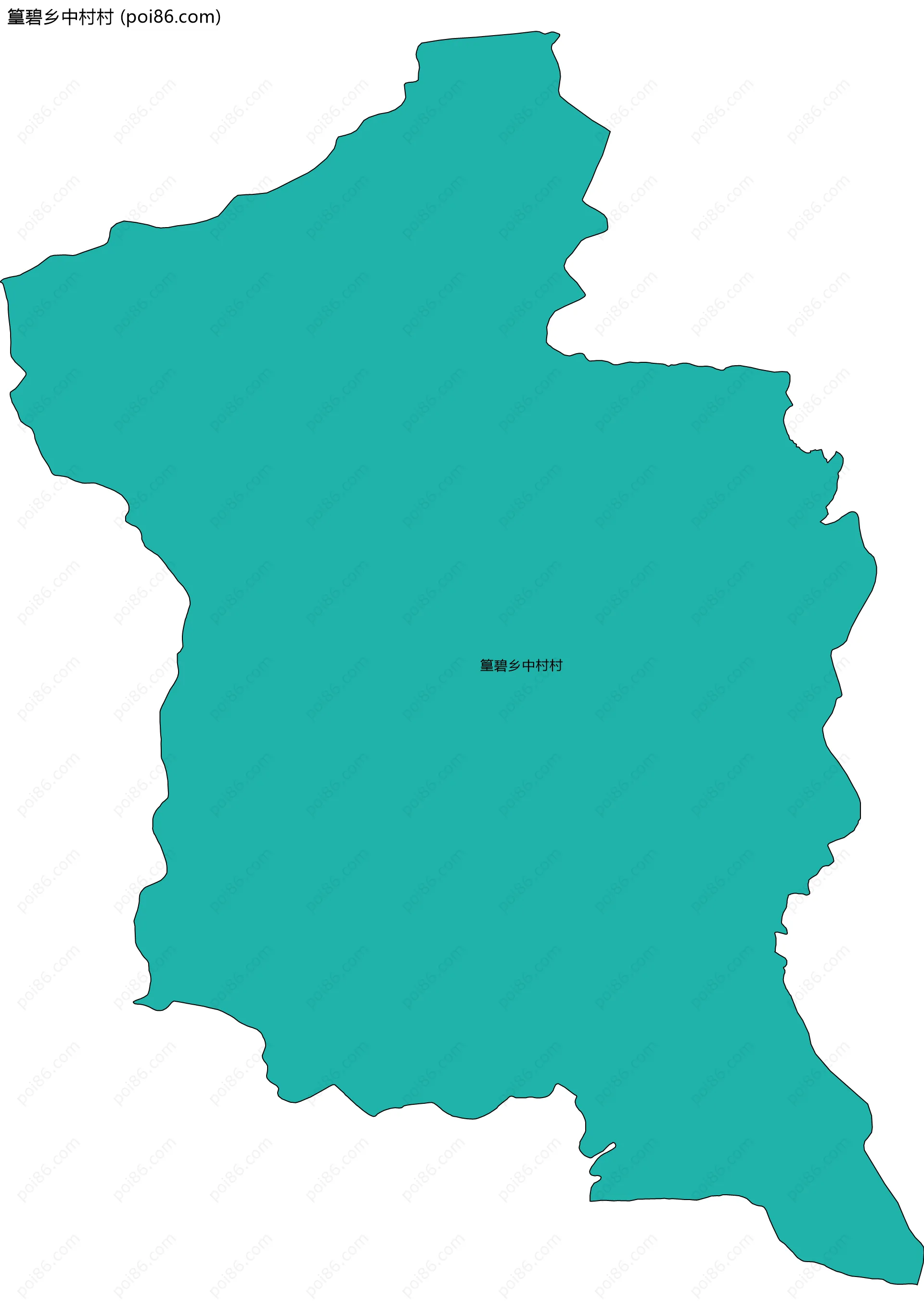 篁碧乡中村村边界地图