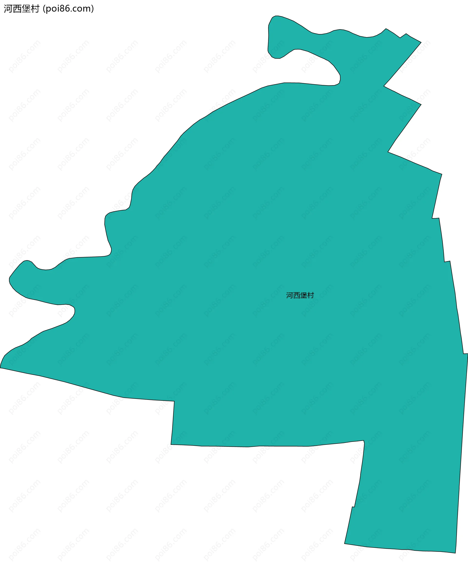 河西堡村边界地图