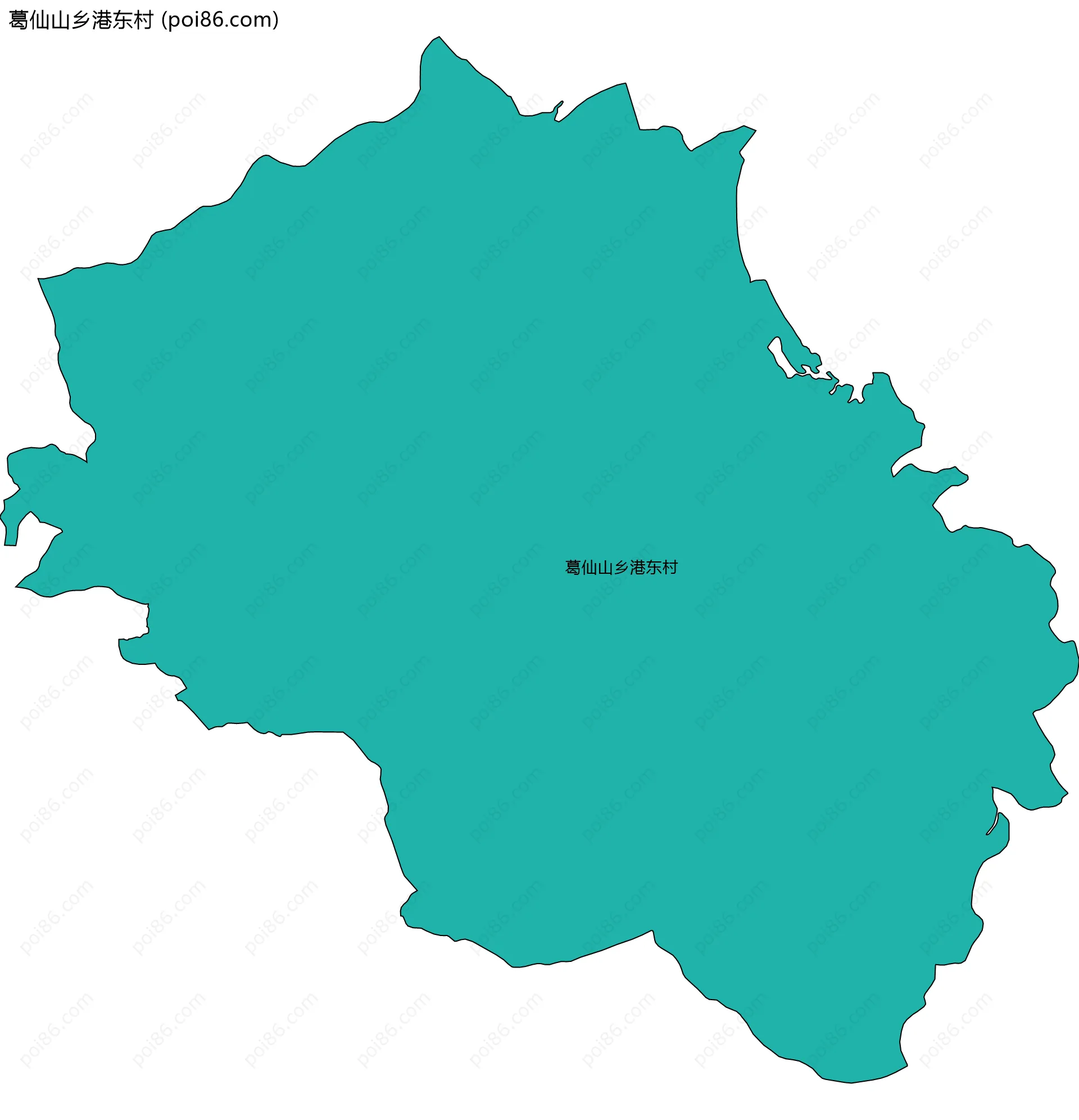 葛仙山乡港东村边界地图