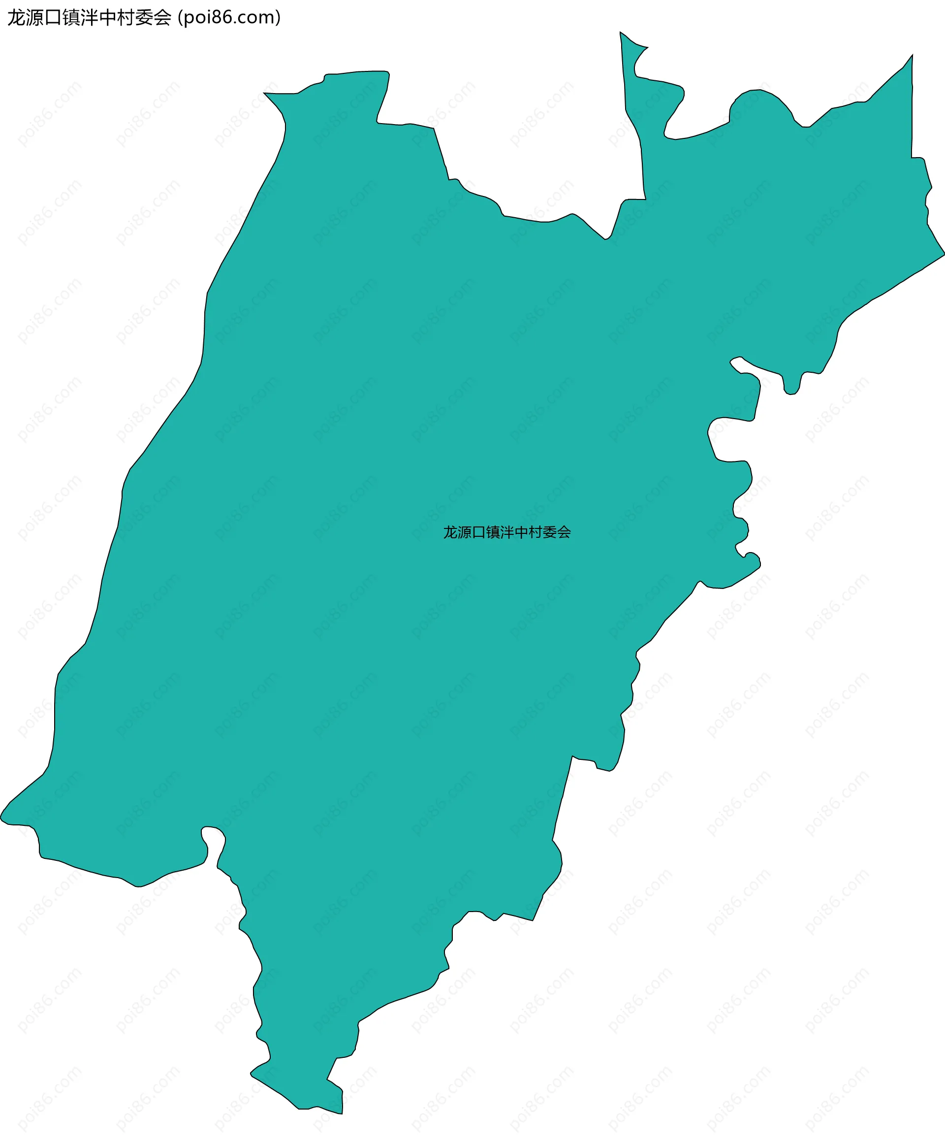 龙源口镇泮中村委会边界地图