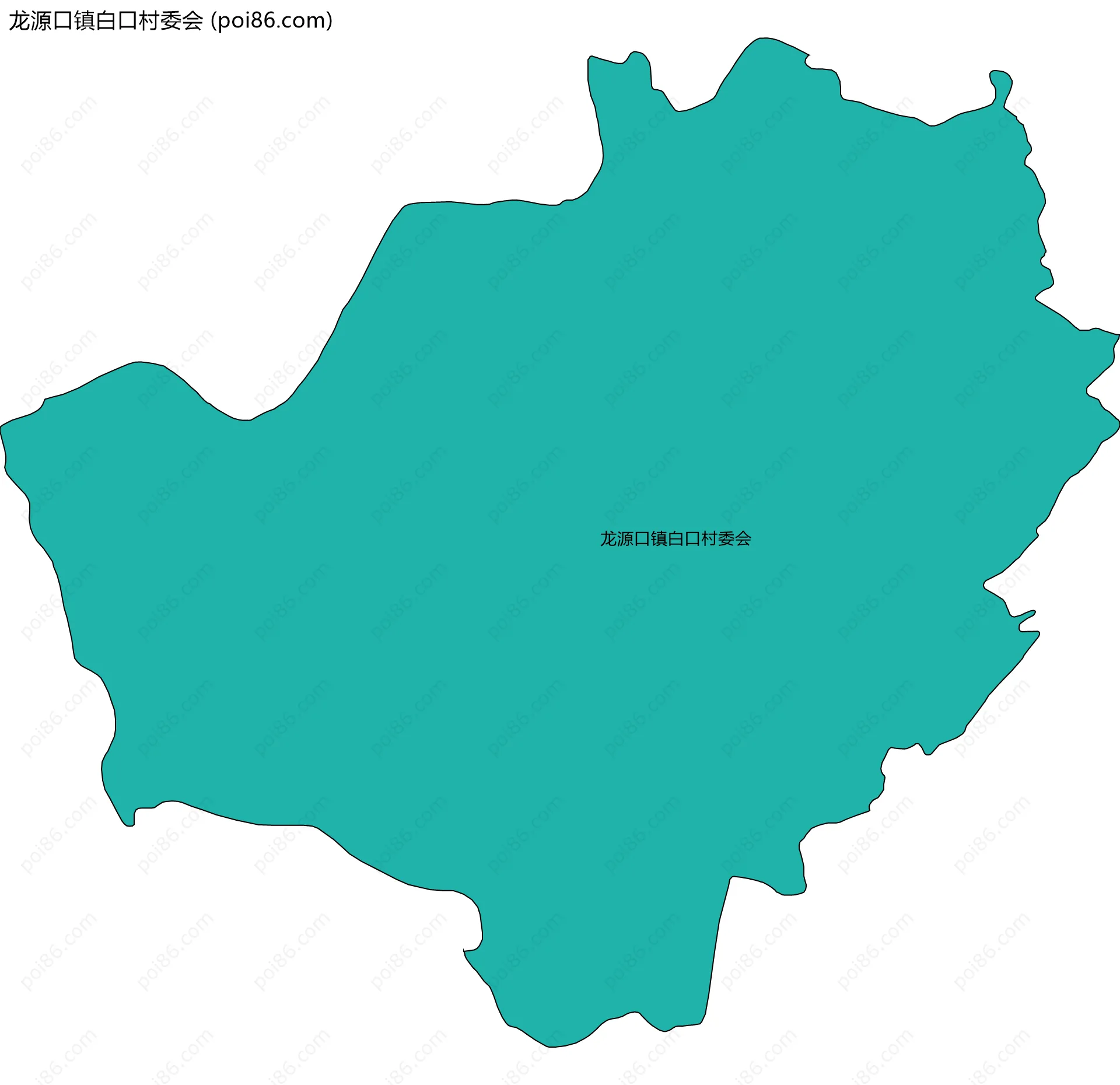 龙源口镇白口村委会边界地图