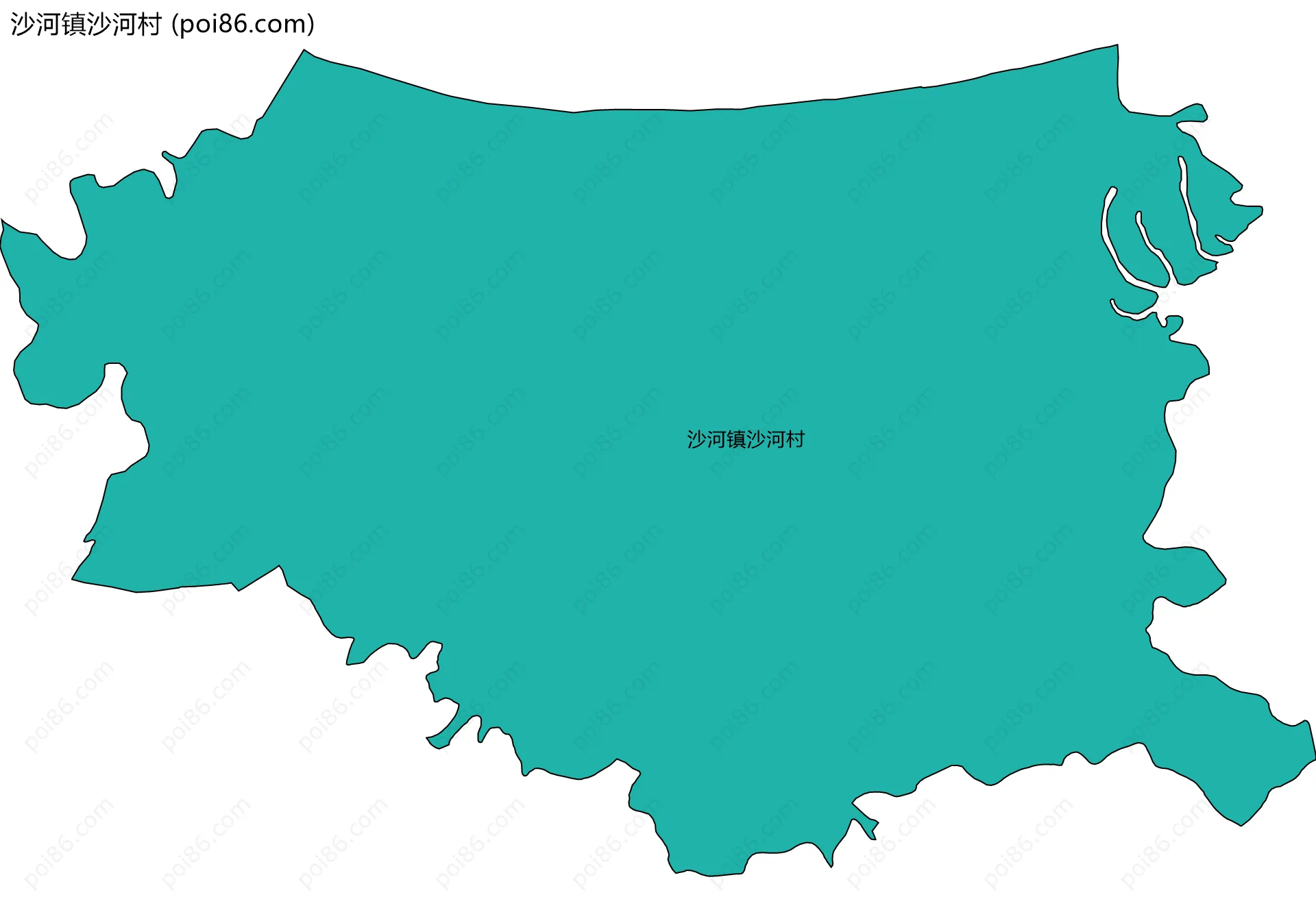沙河镇沙河村边界地图