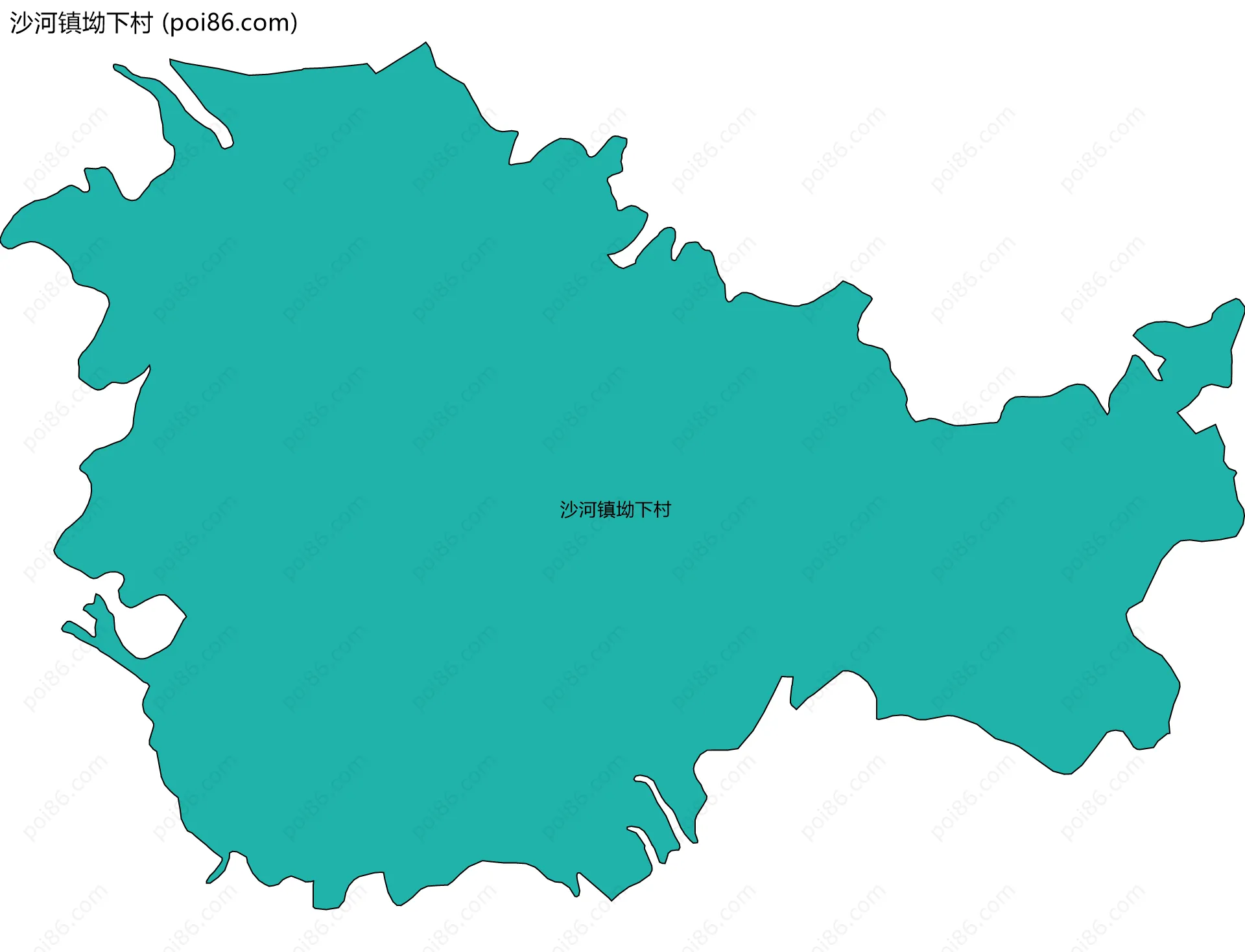 沙河镇坳下村边界地图
