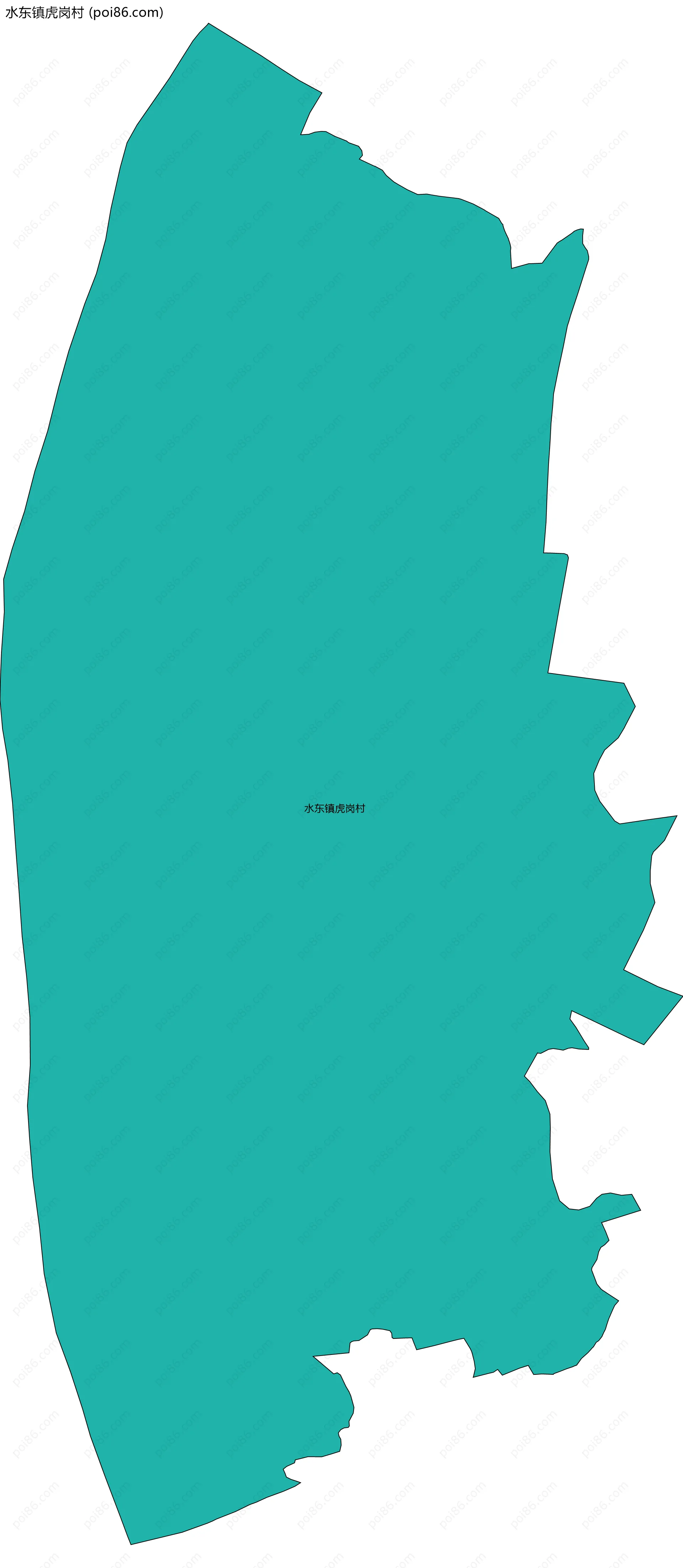 水东镇虎岗村边界地图