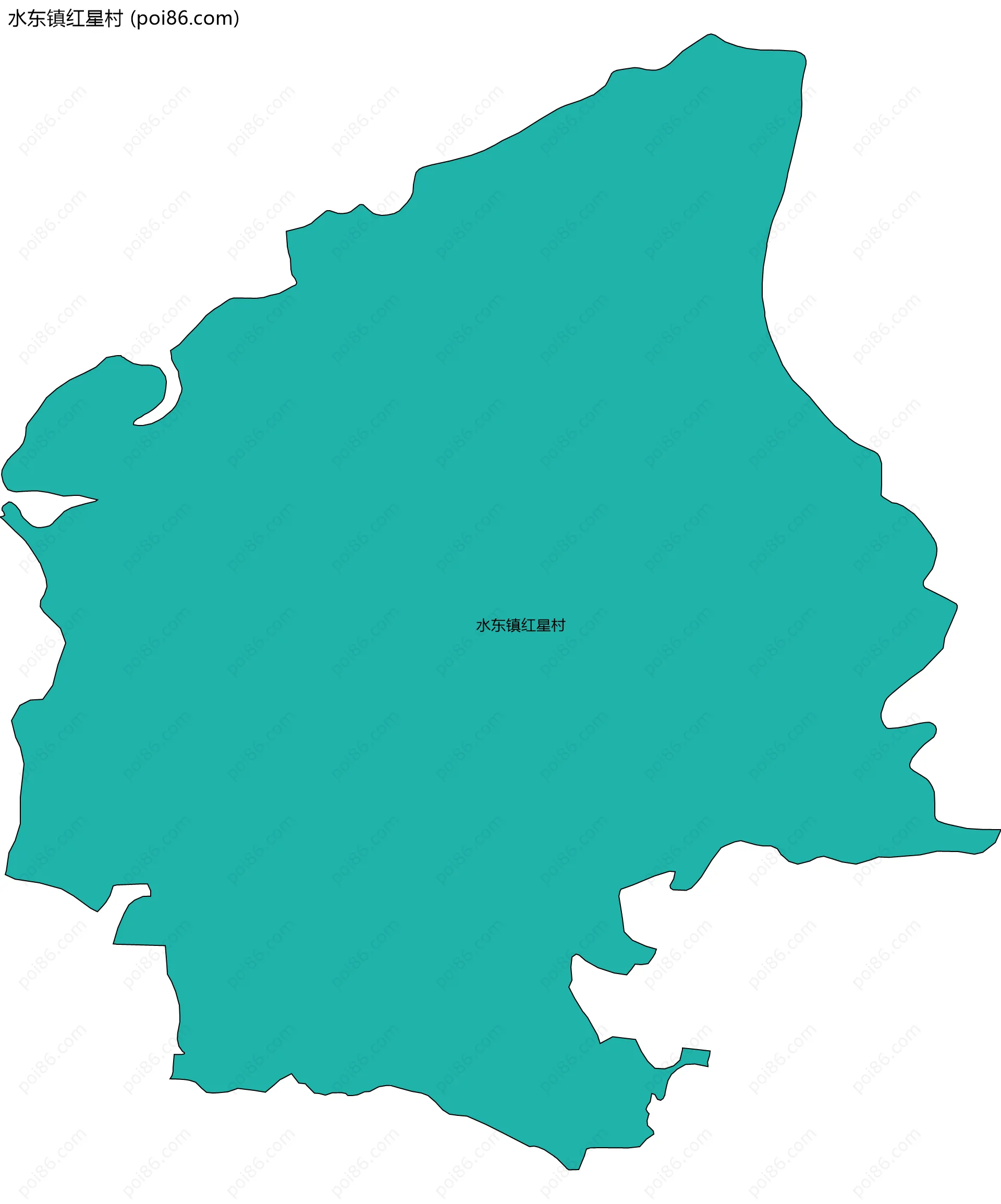 水东镇红星村边界地图