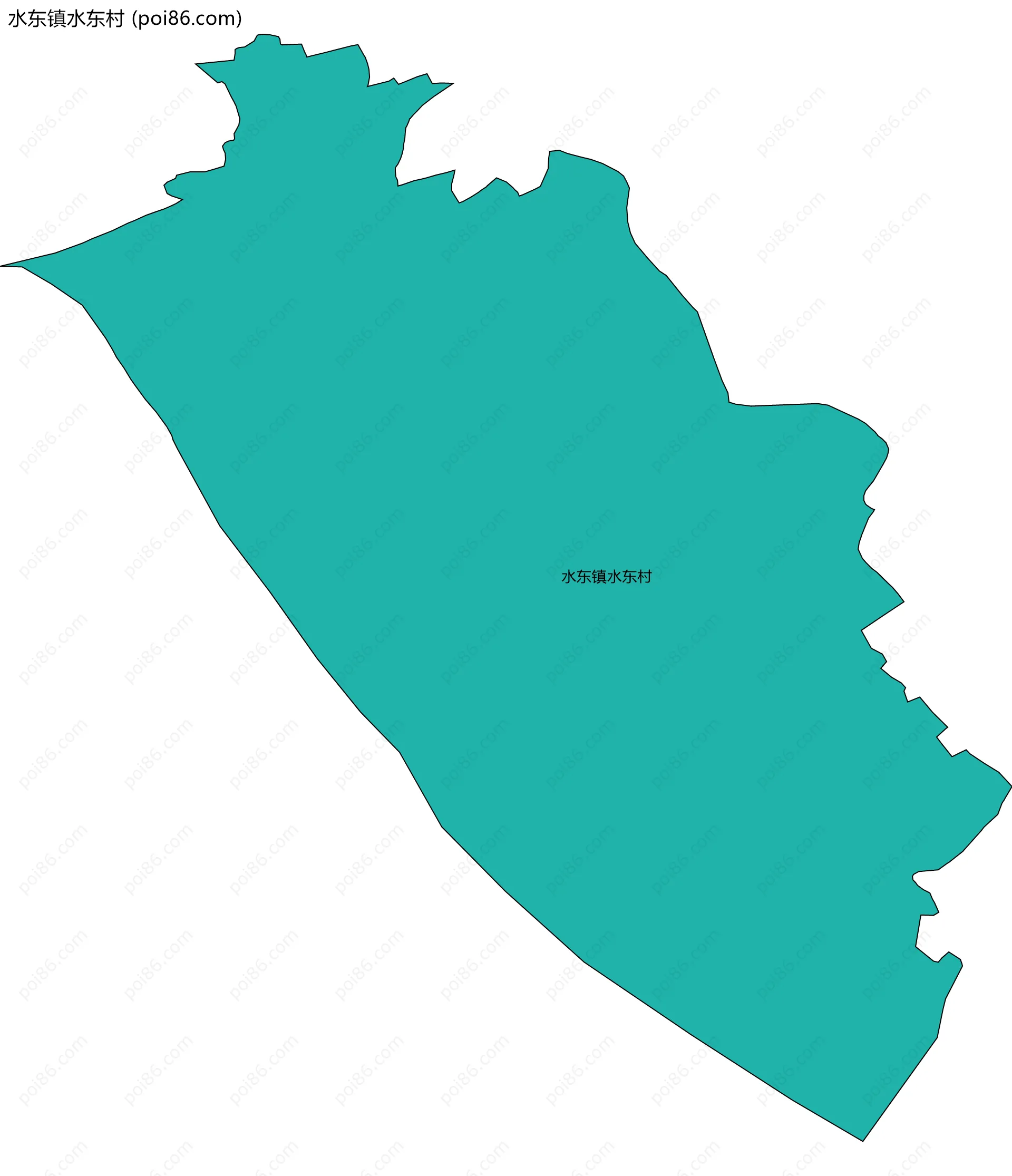 水东镇水东村边界地图