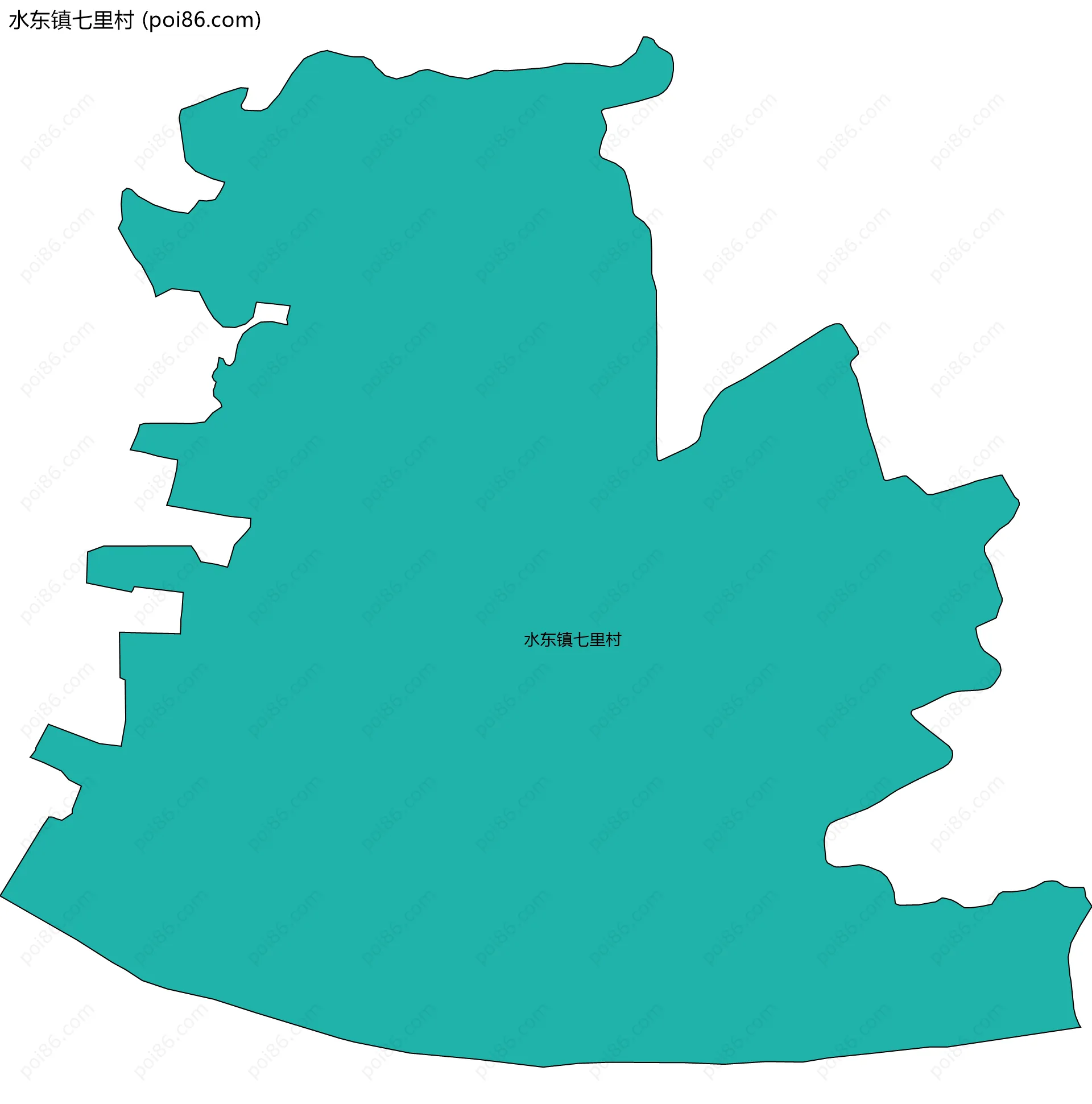 水东镇七里村边界地图