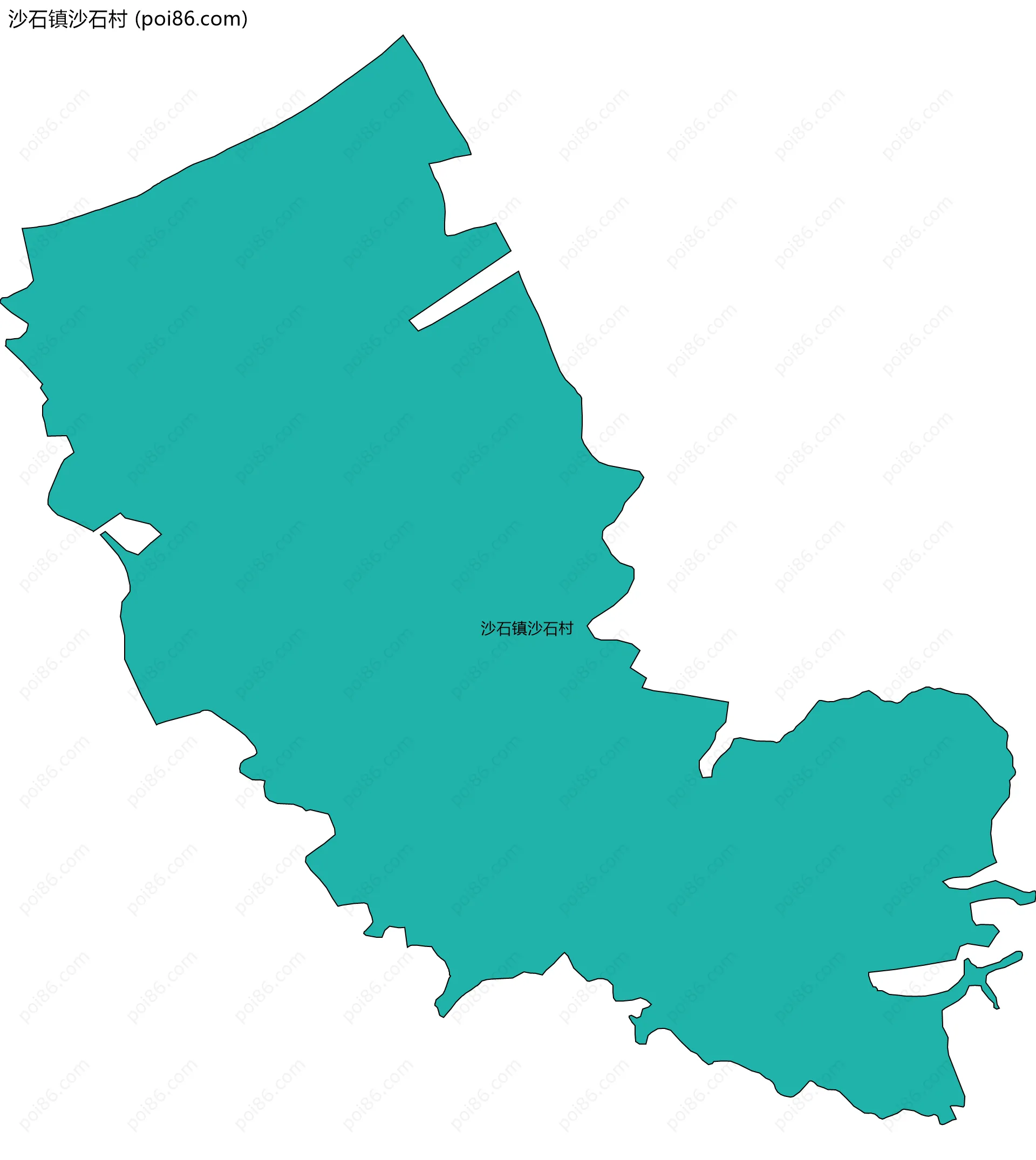 沙石镇沙石村边界地图
