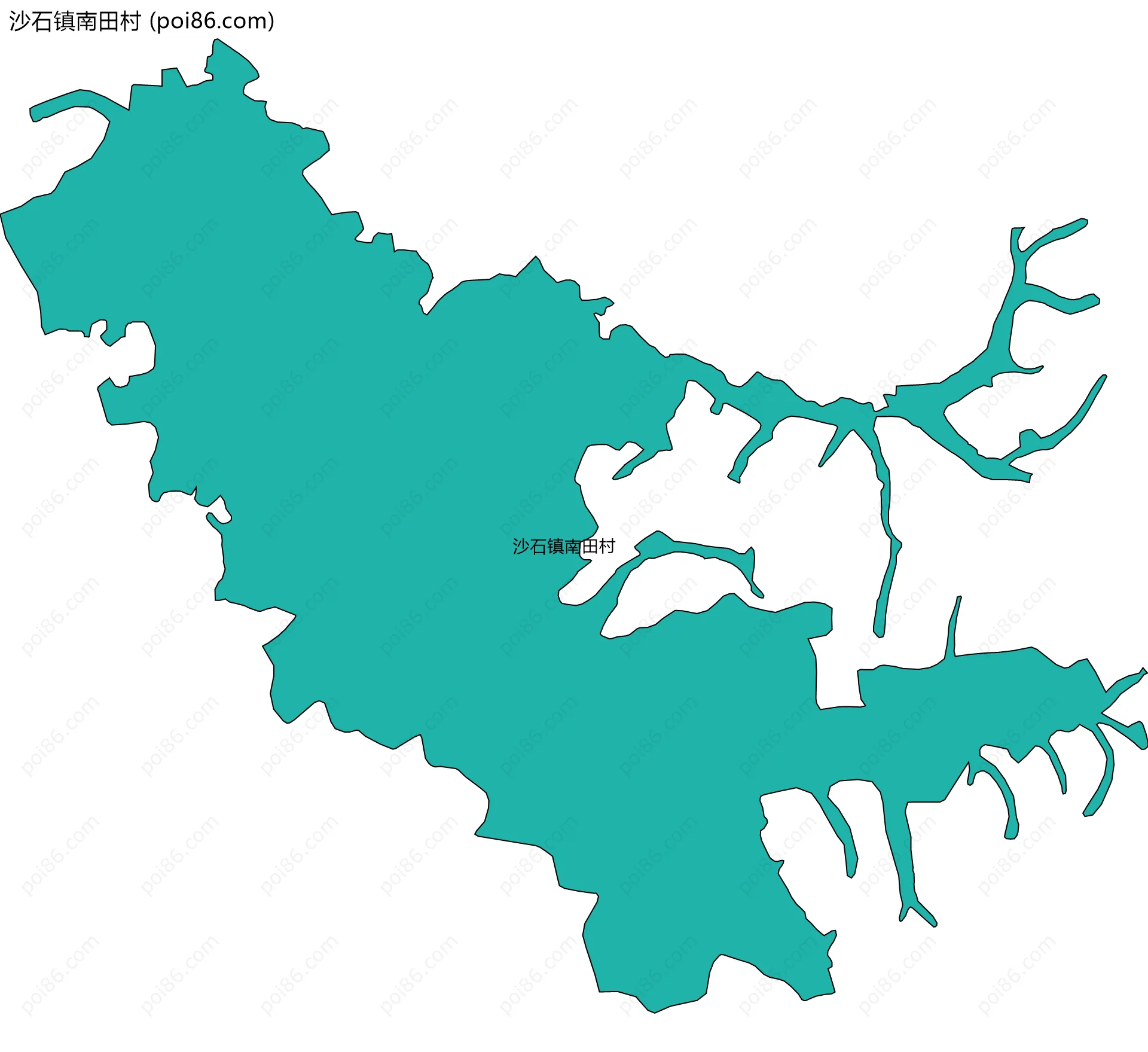沙石镇南田村边界地图