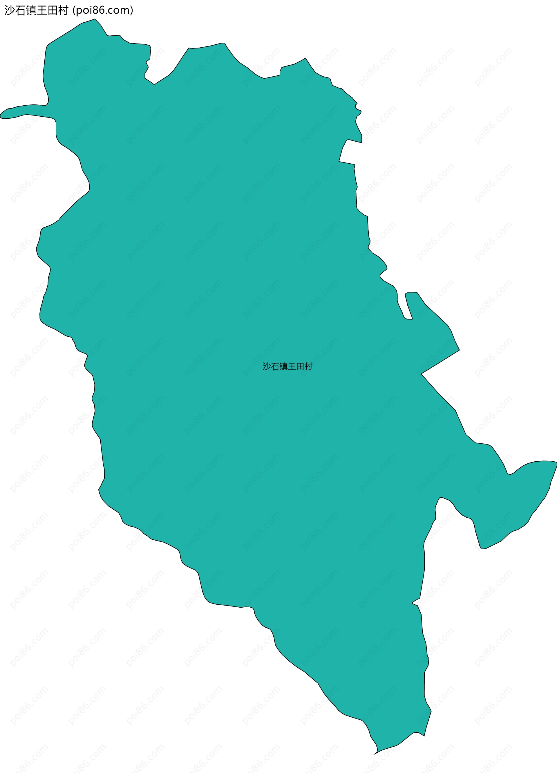 沙石镇王田村边界地图