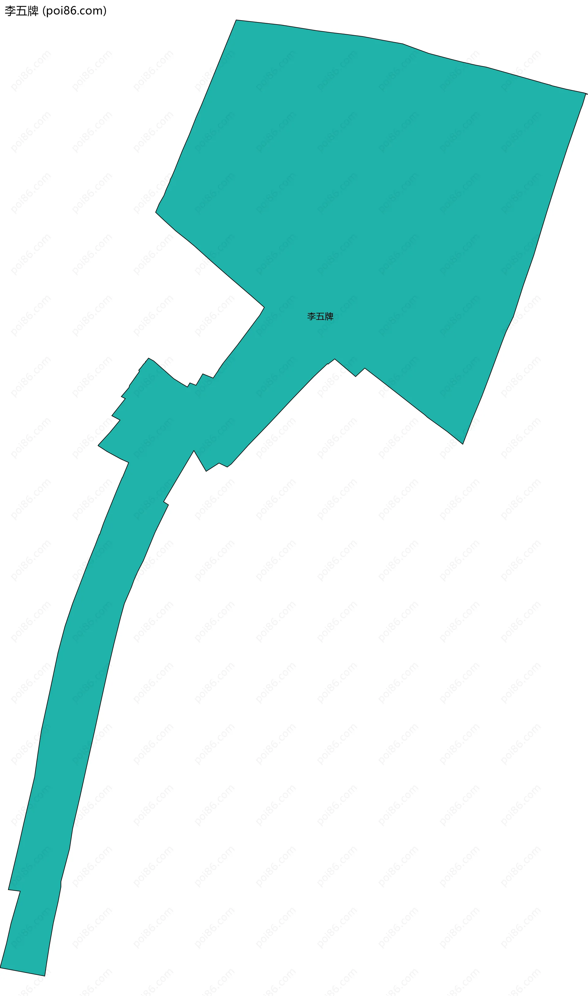 李五牌边界地图