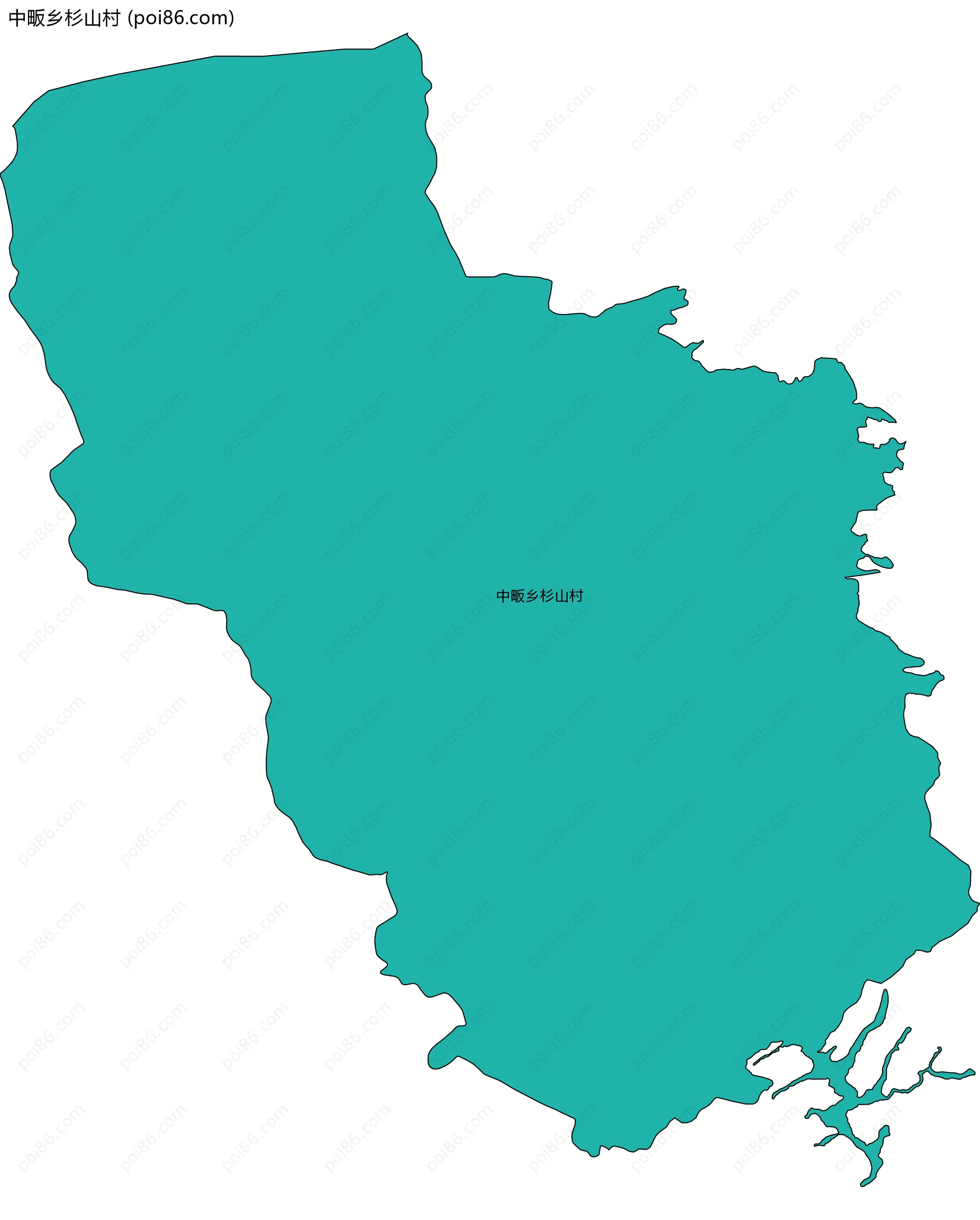 中畈乡杉山村边界地图