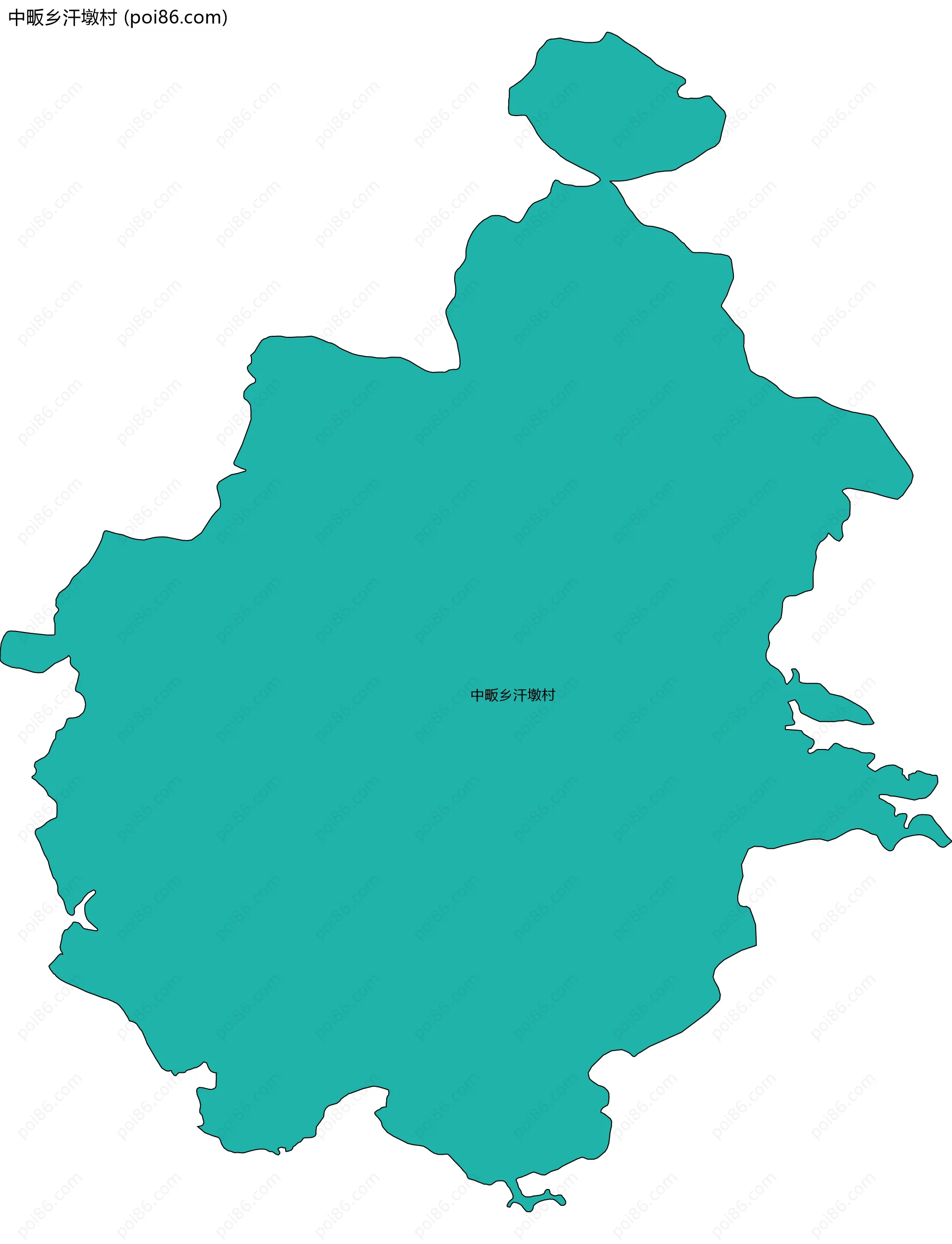 中畈乡汗墩村边界地图