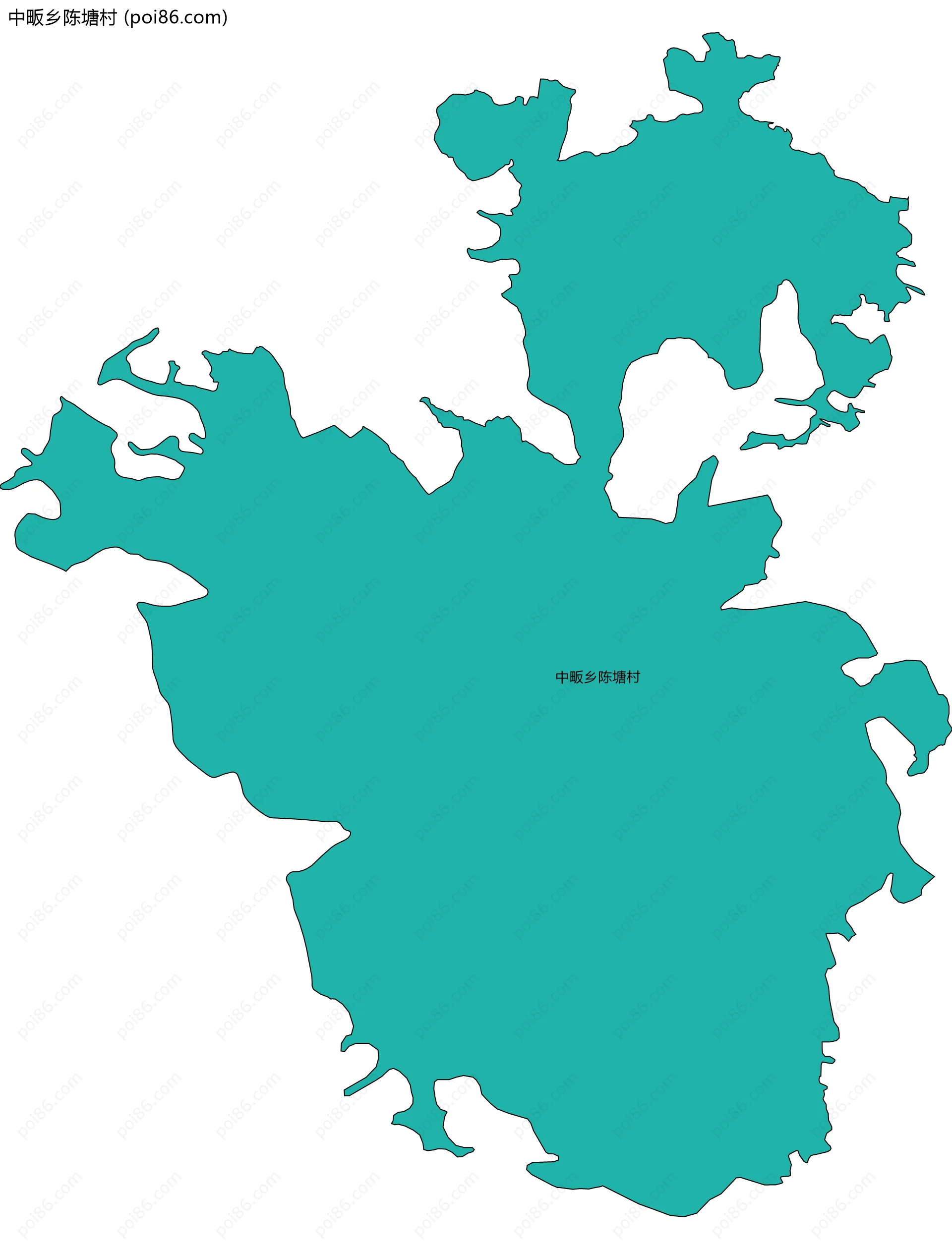 中畈乡陈塘村边界地图