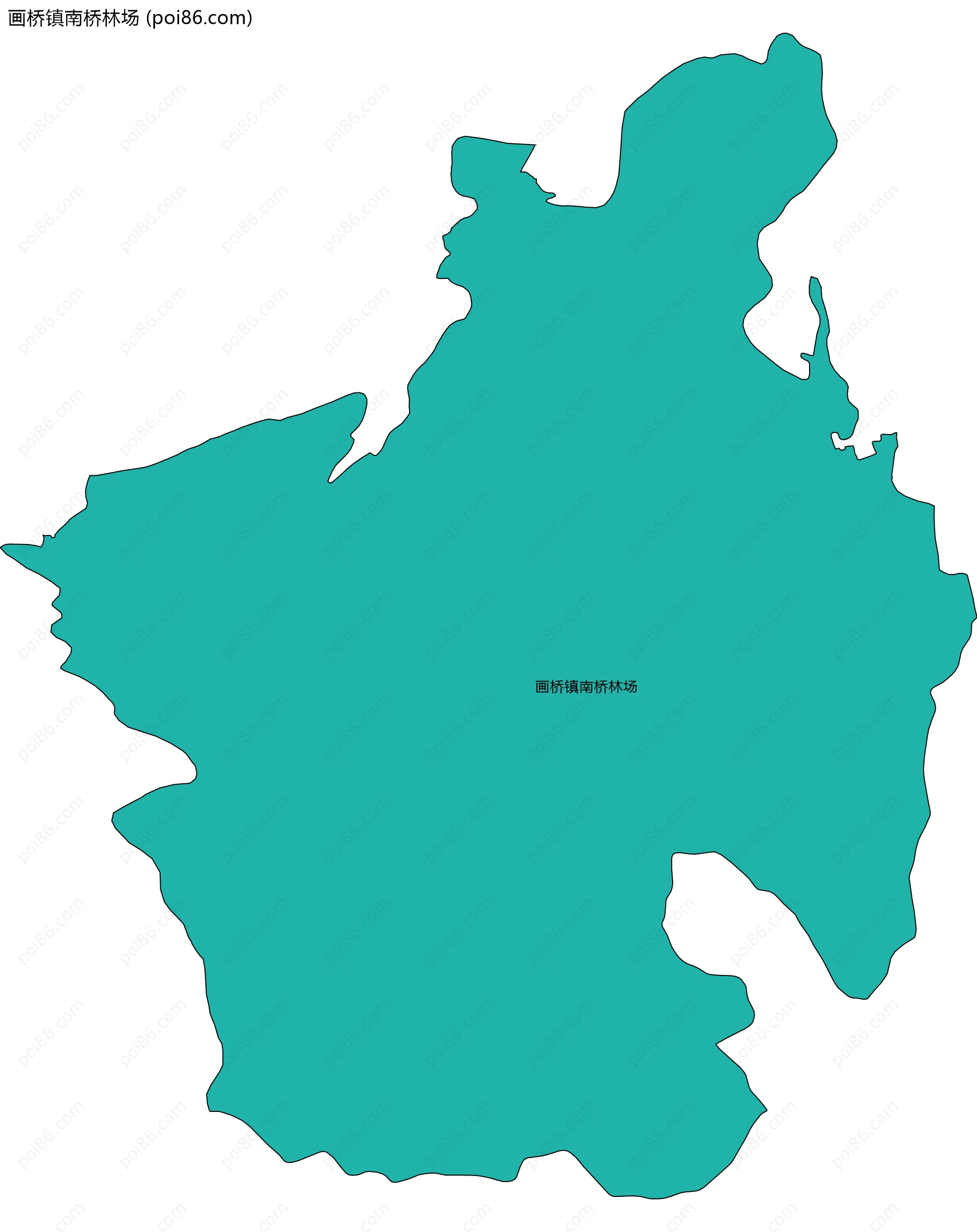 画桥镇南桥林场边界地图(五级行政区划)