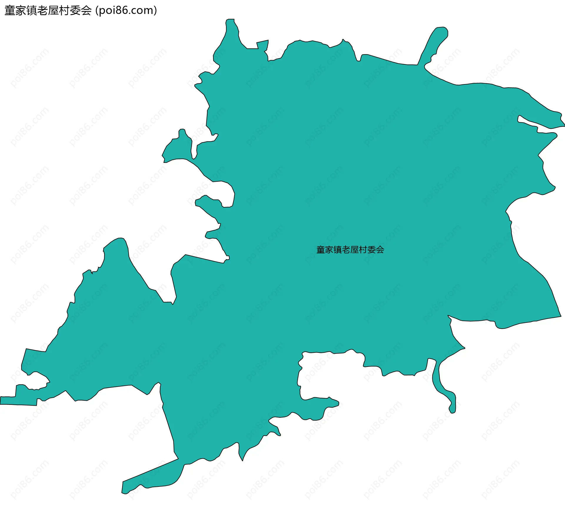 童家镇老屋村委会边界地图