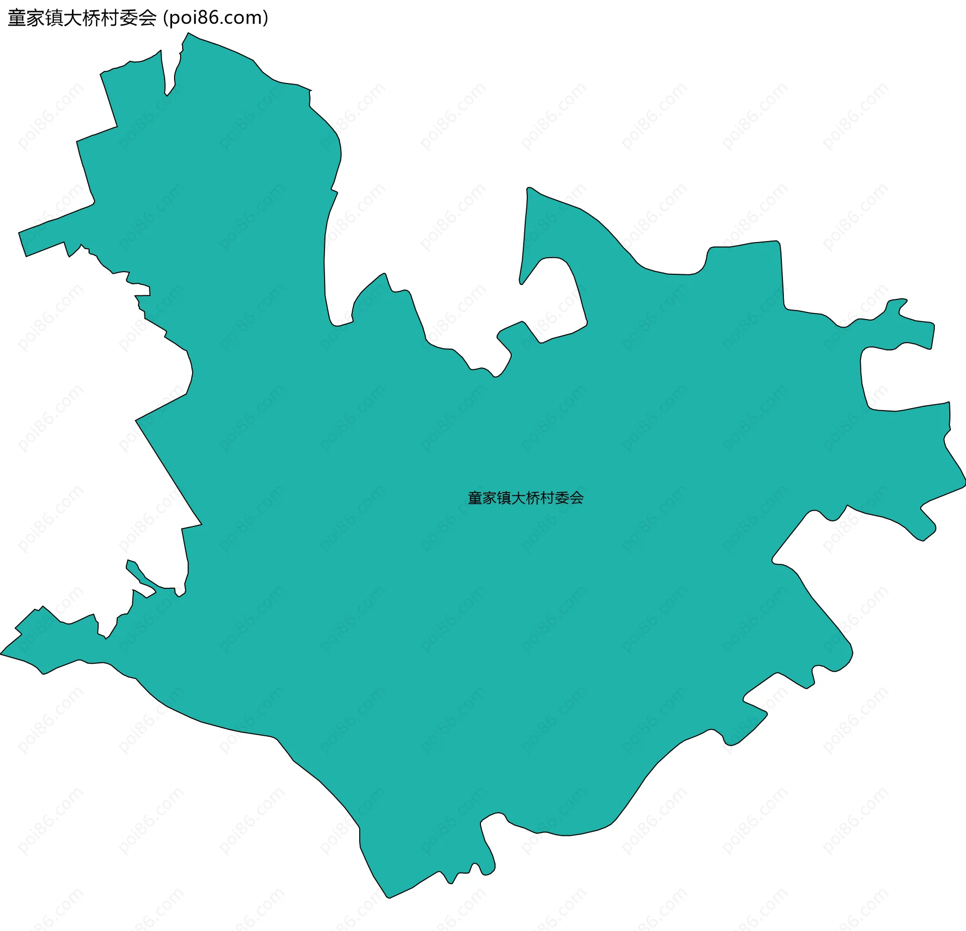 童家镇大桥村委会边界地图