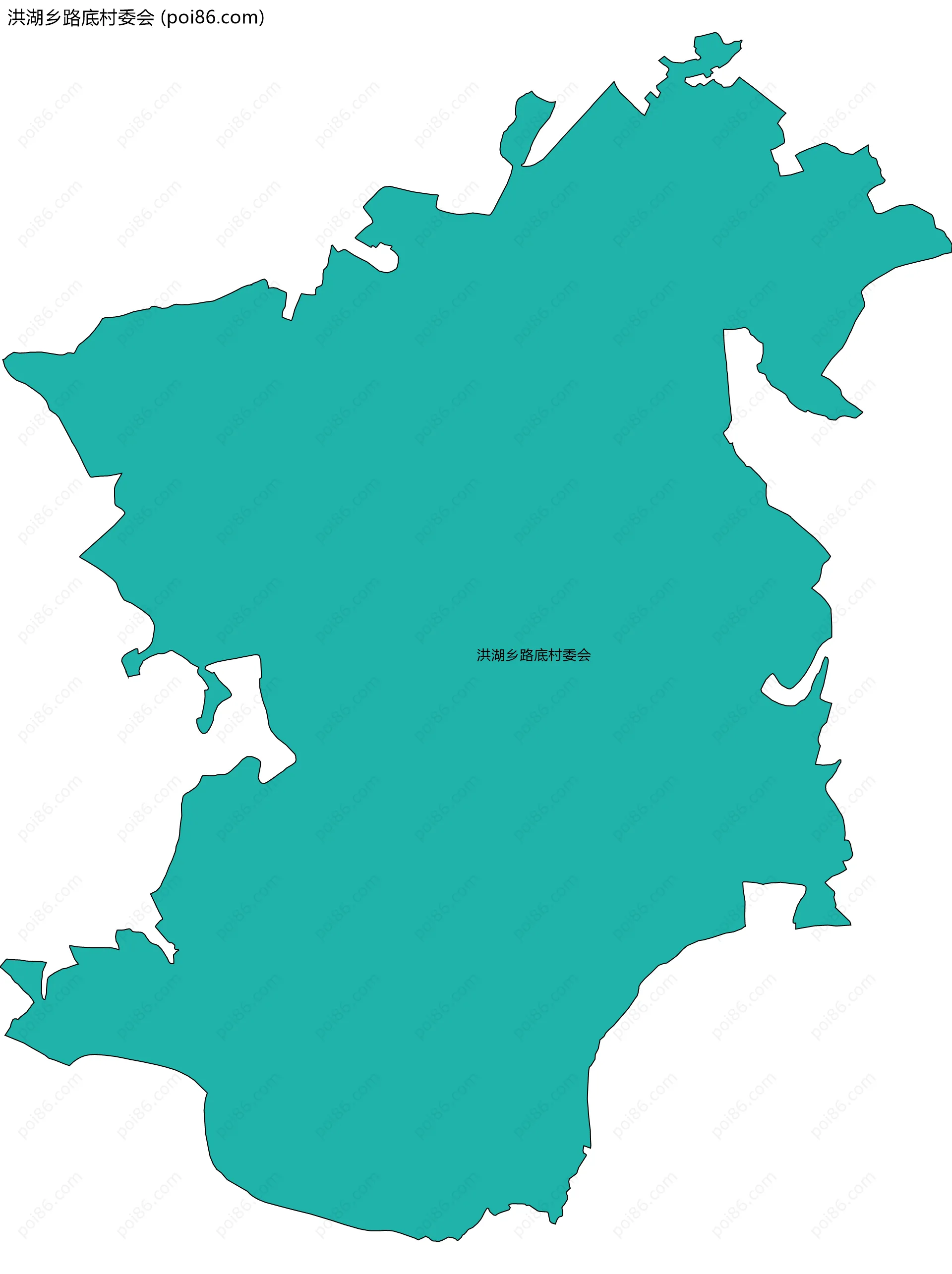 洪湖乡路底村委会边界地图