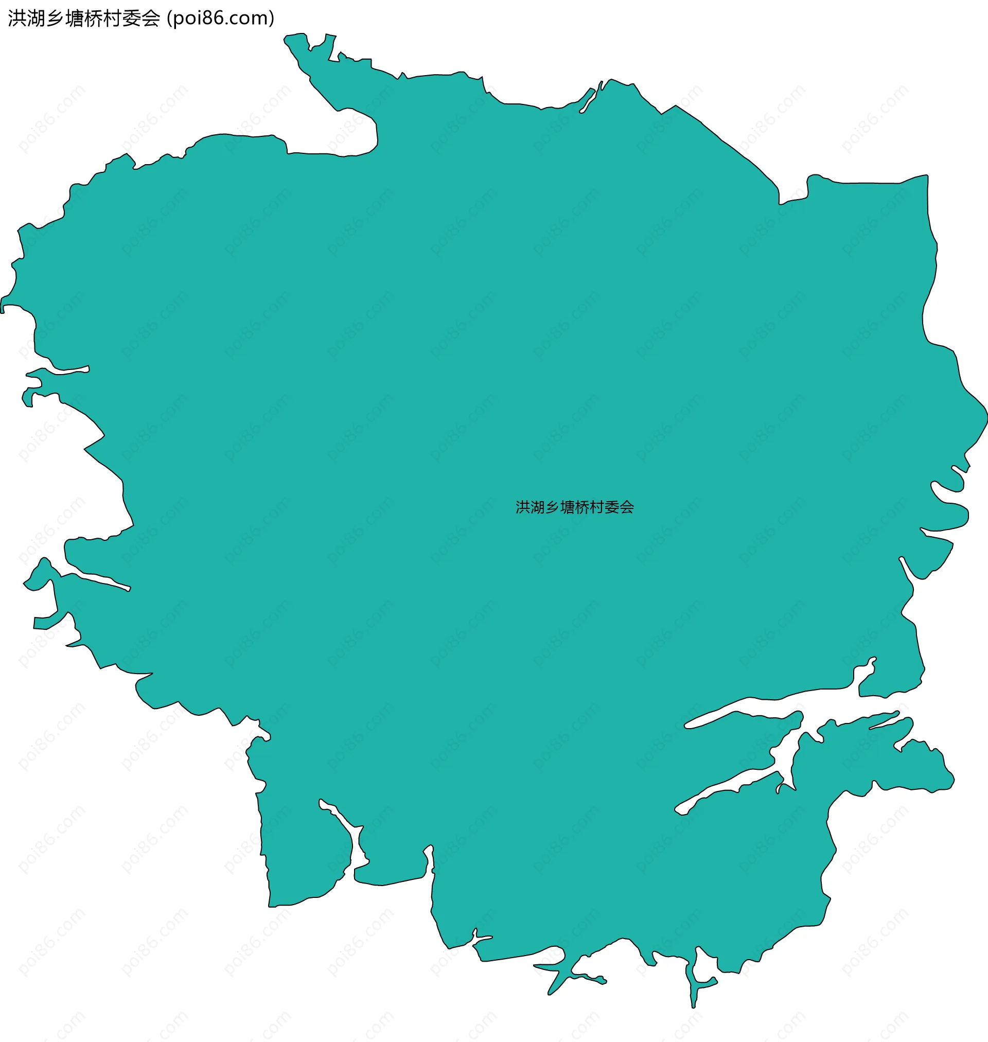 洪湖乡塘桥村委会边界地图