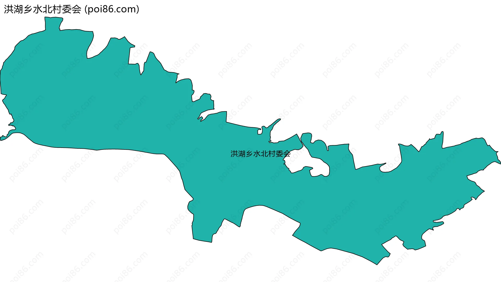 洪湖乡水北村委会边界地图