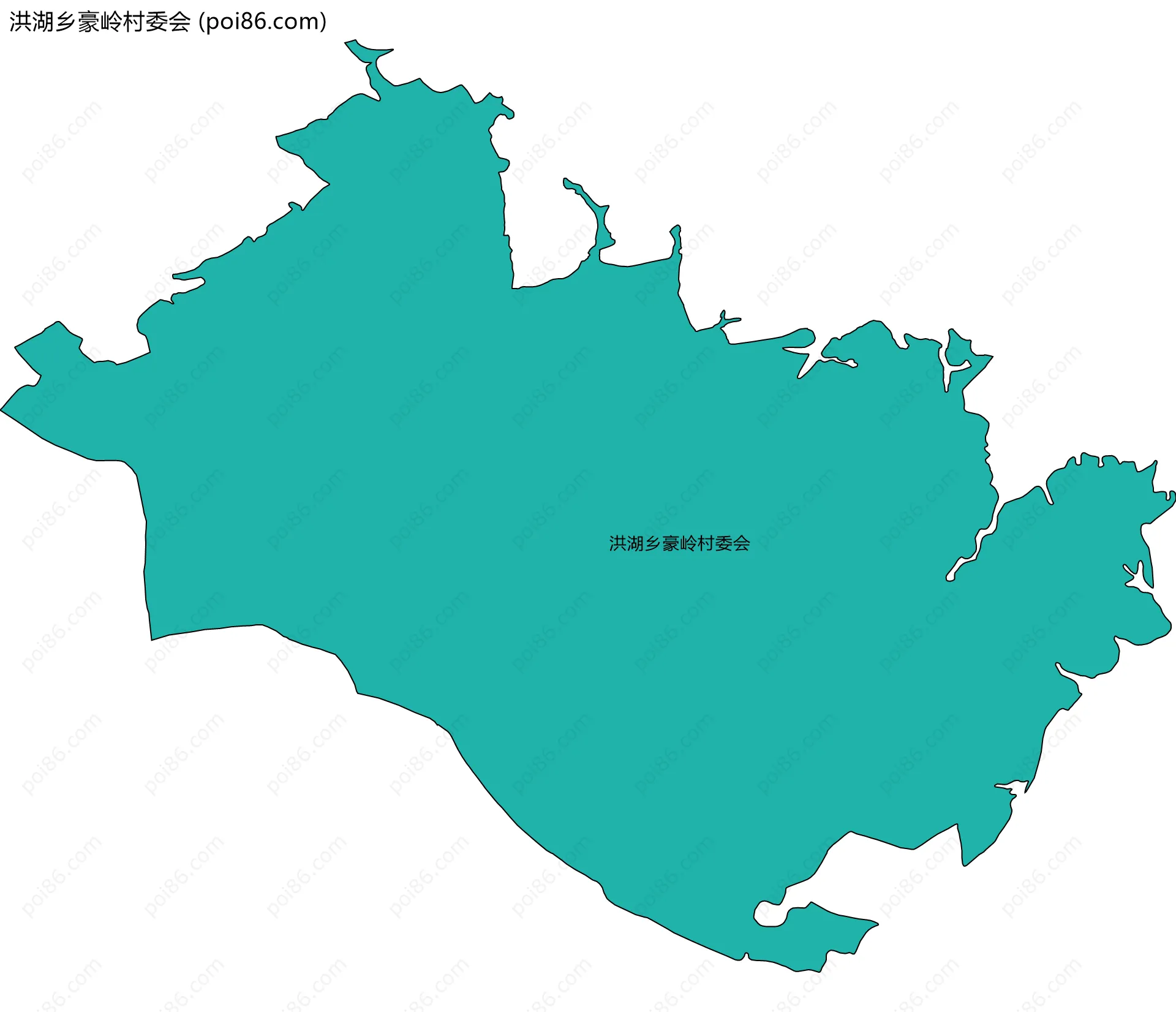 洪湖乡豪岭村委会边界地图