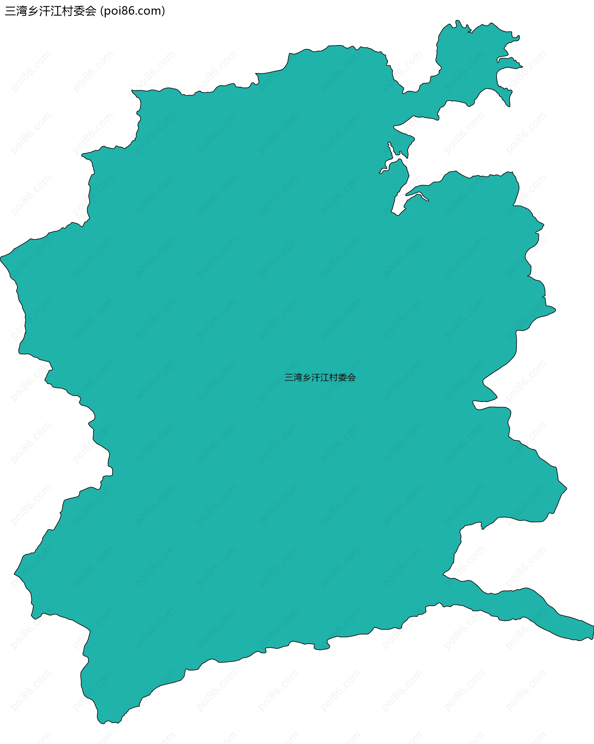 三湾乡汗江村委会边界地图