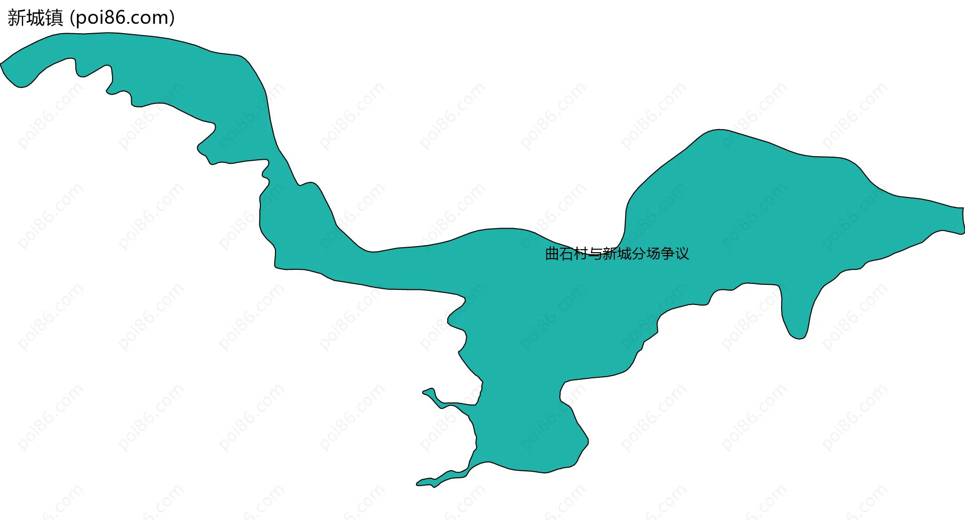 新城镇边界地图(五级行政区划)