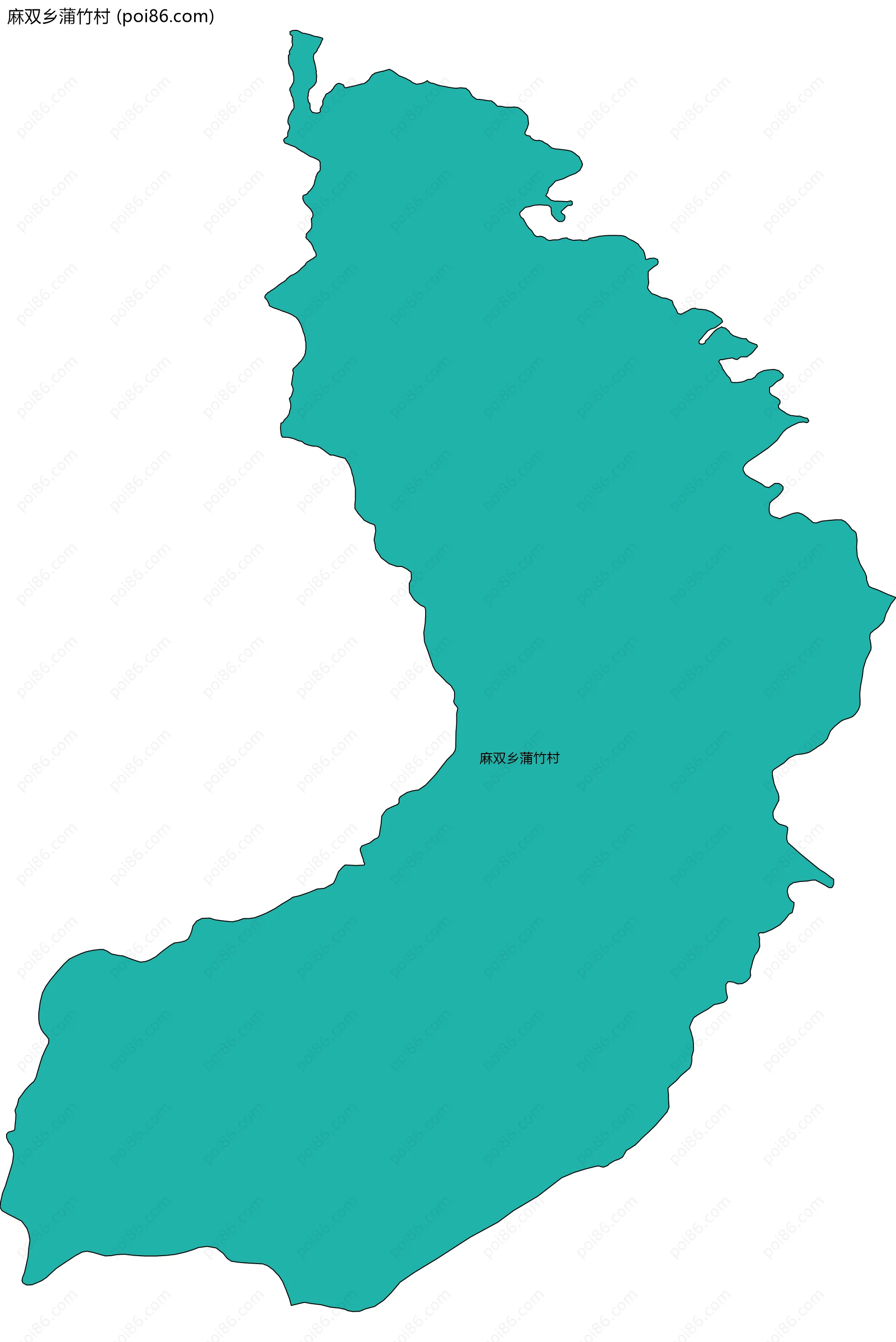 麻双乡蒲竹村边界地图