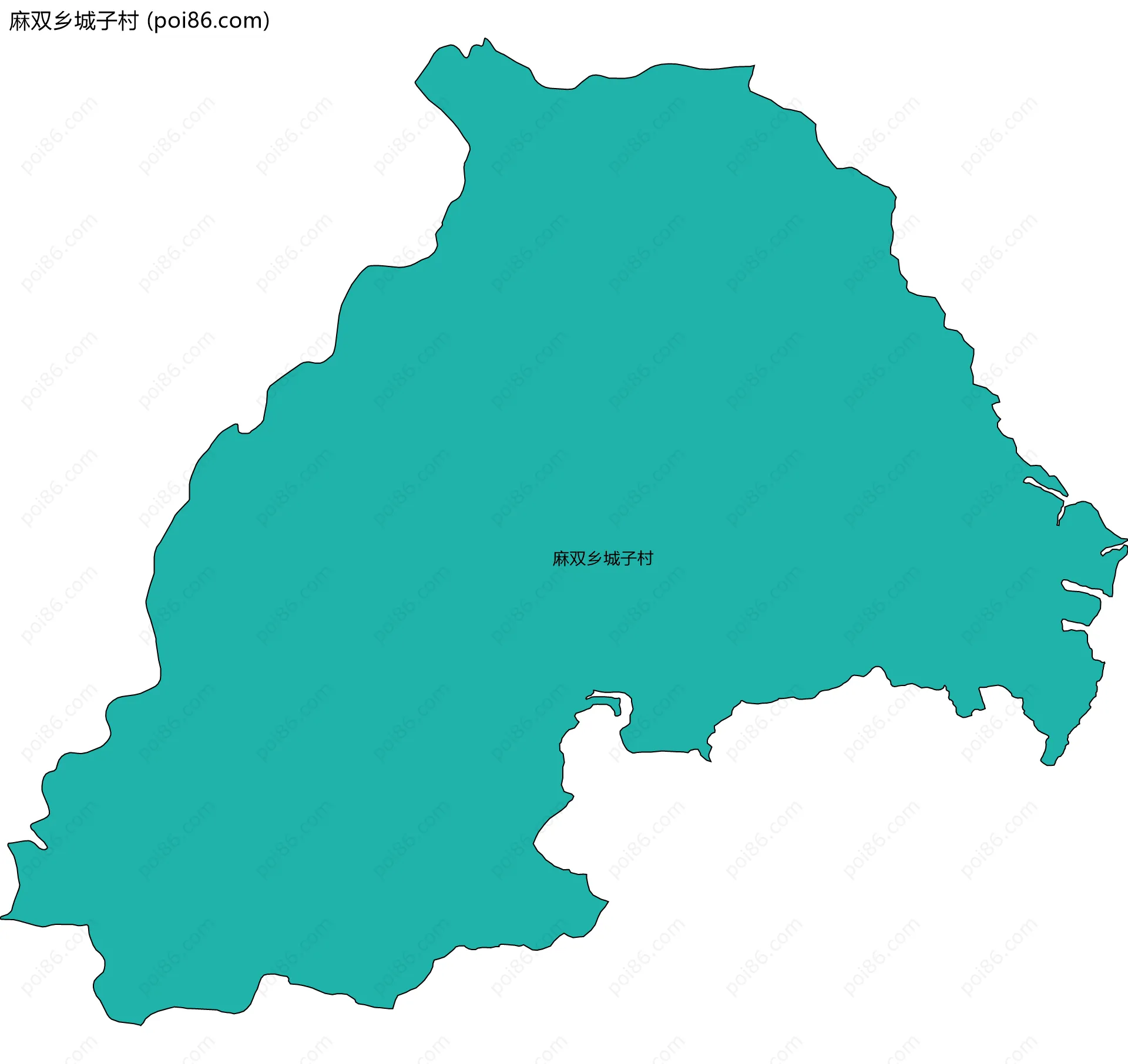 麻双乡城子村边界地图