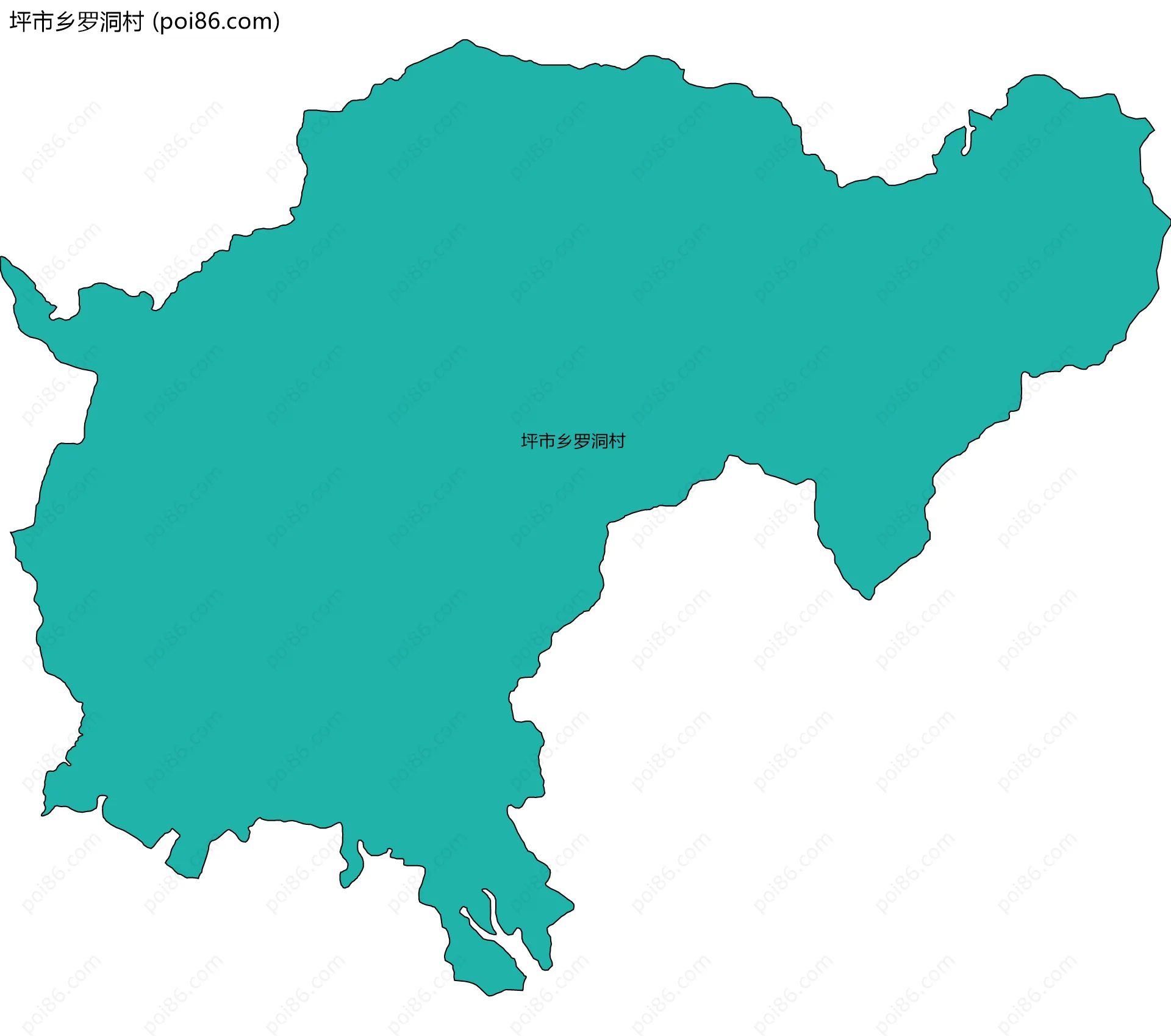 坪市乡罗洞村边界地图