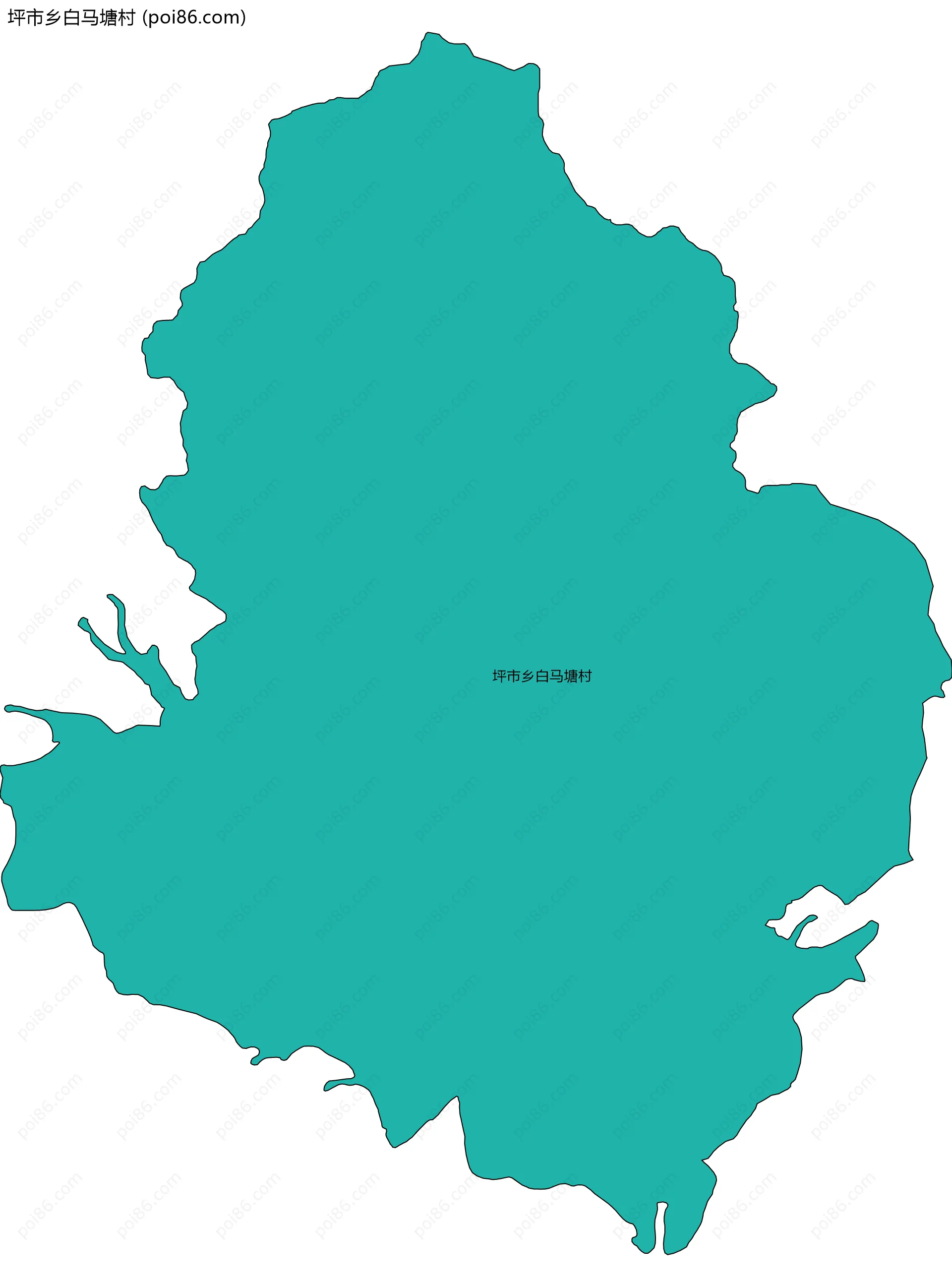 坪市乡白马塘村边界地图