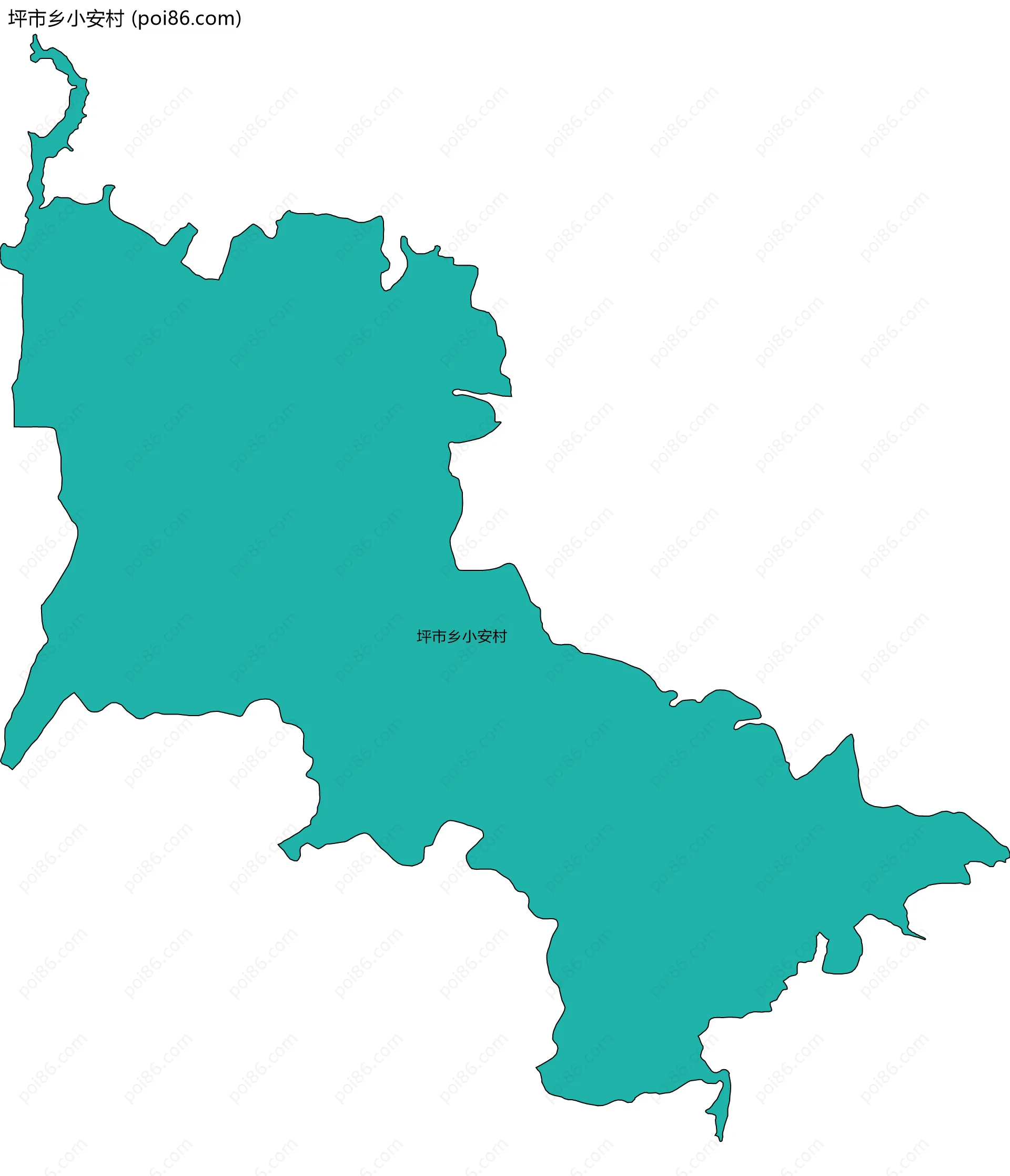 坪市乡小安村边界地图