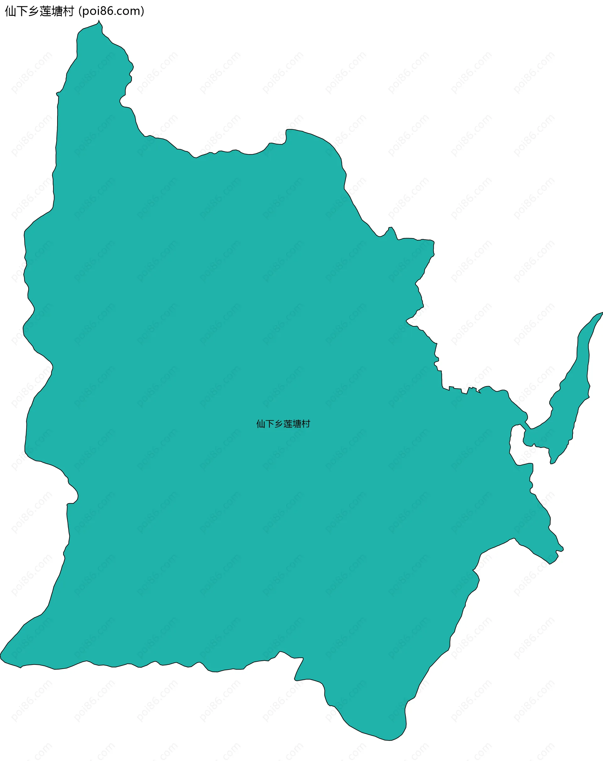 仙下乡莲塘村边界地图
