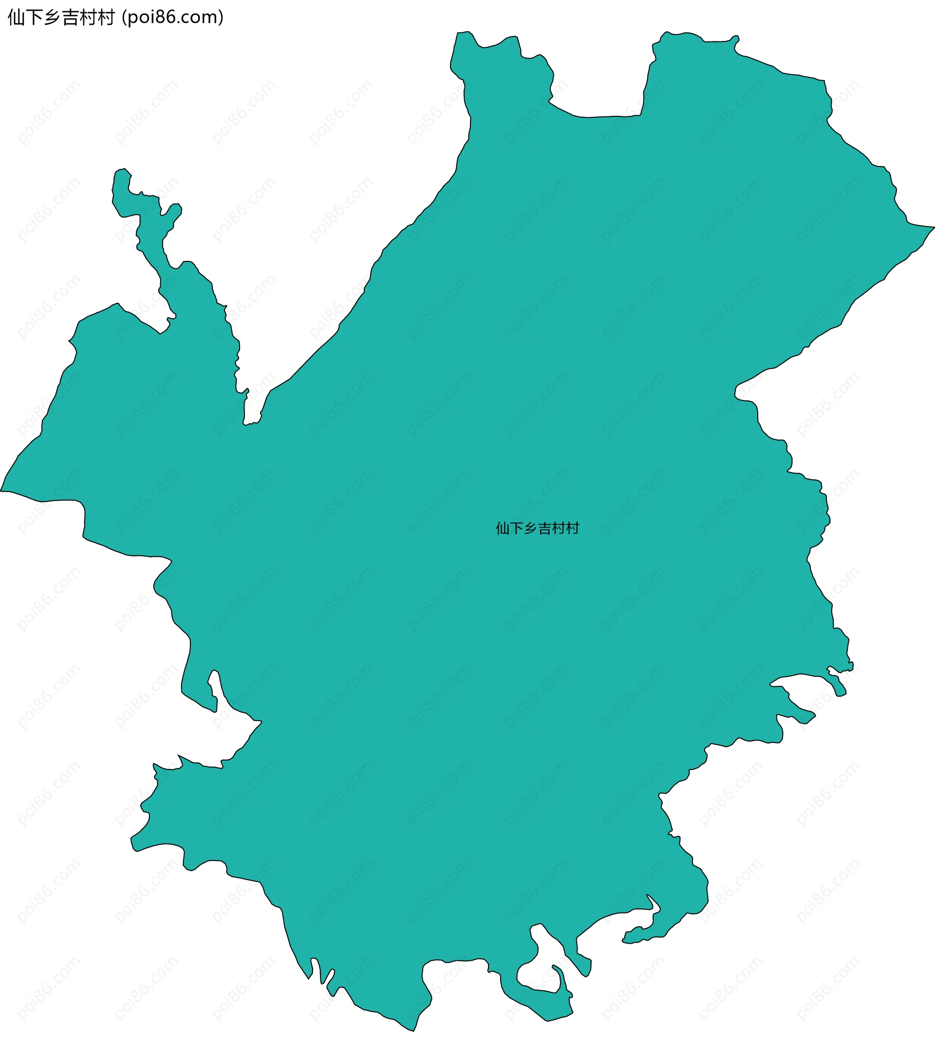 仙下乡吉村村边界地图