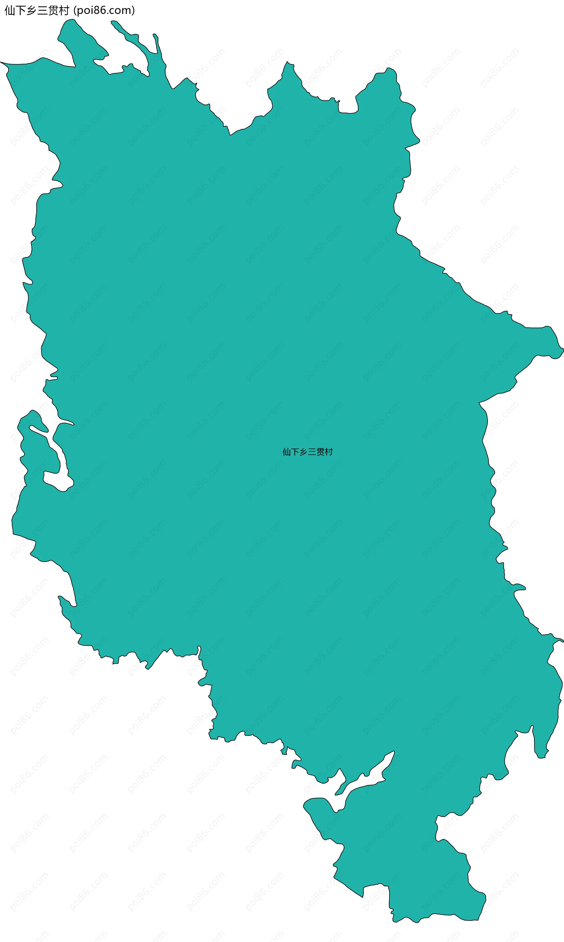 仙下乡三贯村边界地图