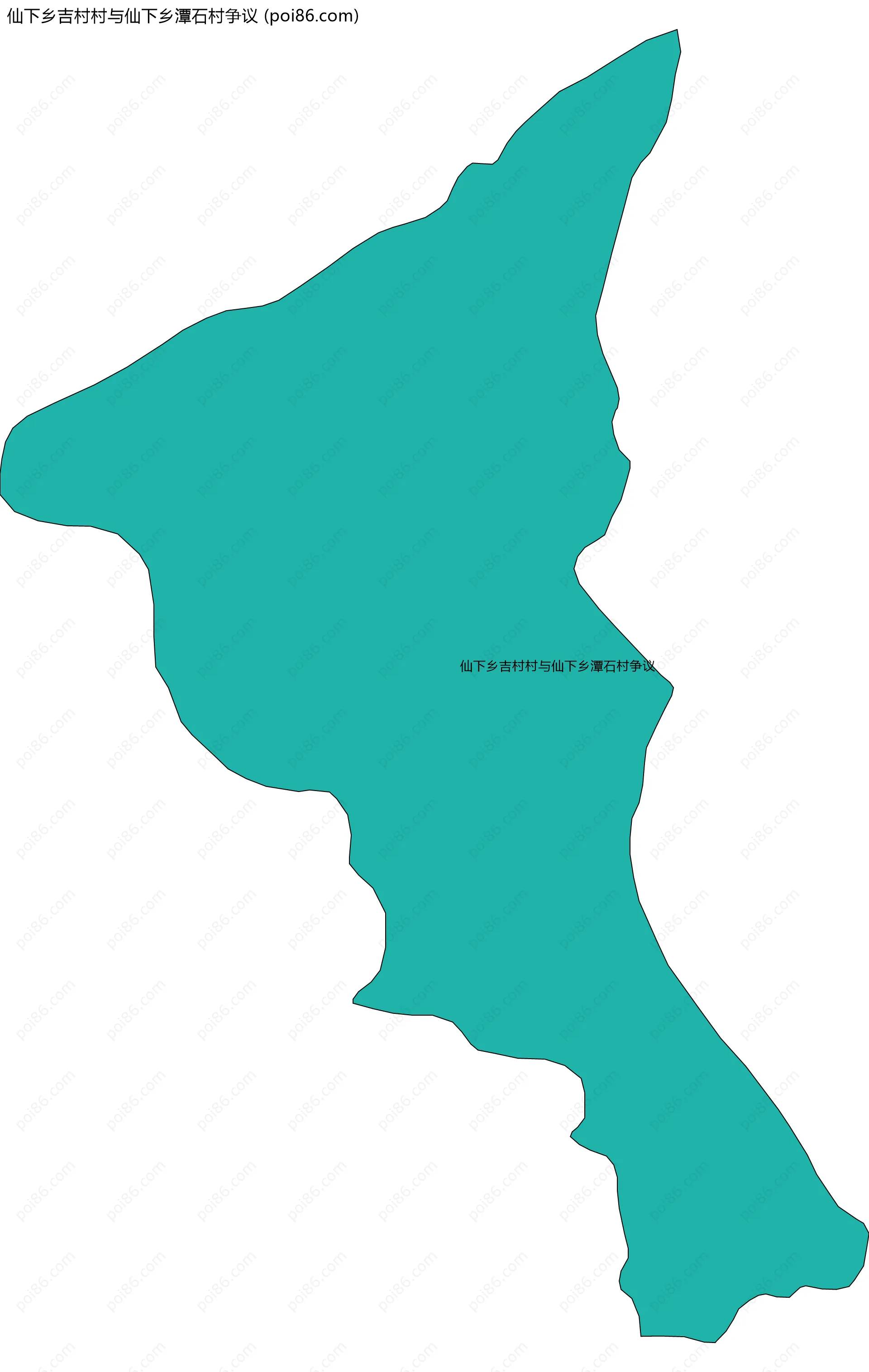 仙下乡吉村村与仙下乡潭石村争议边界地图