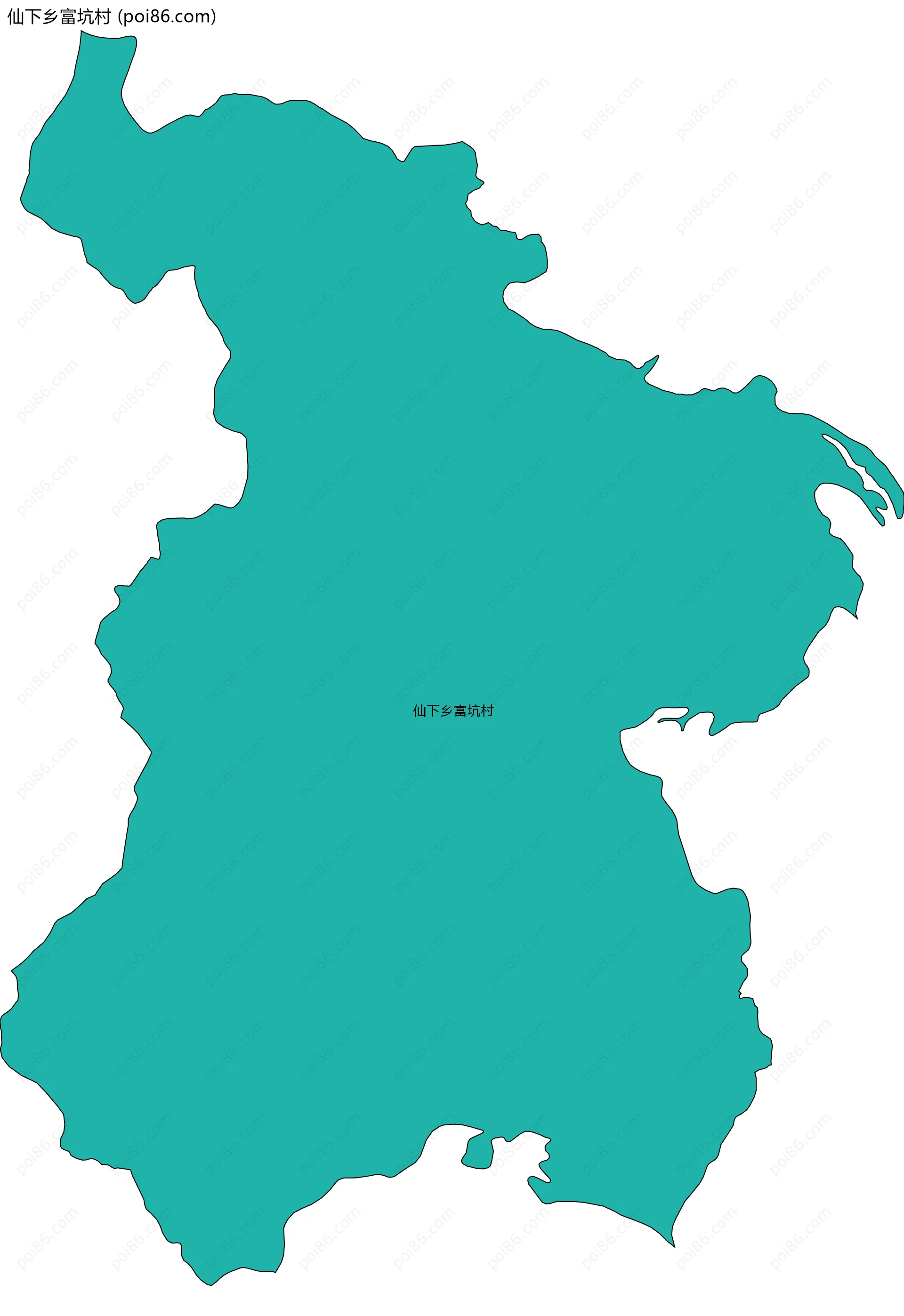 仙下乡富坑村边界地图