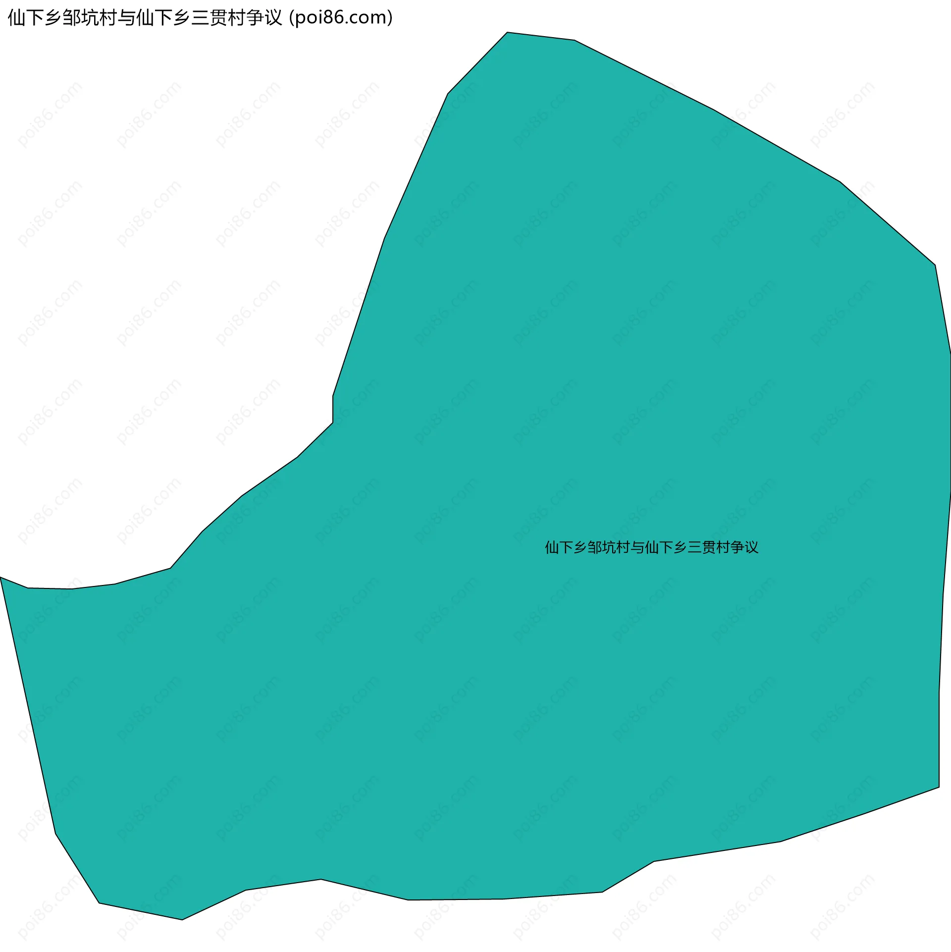 仙下乡邹坑村与仙下乡三贯村争议边界地图