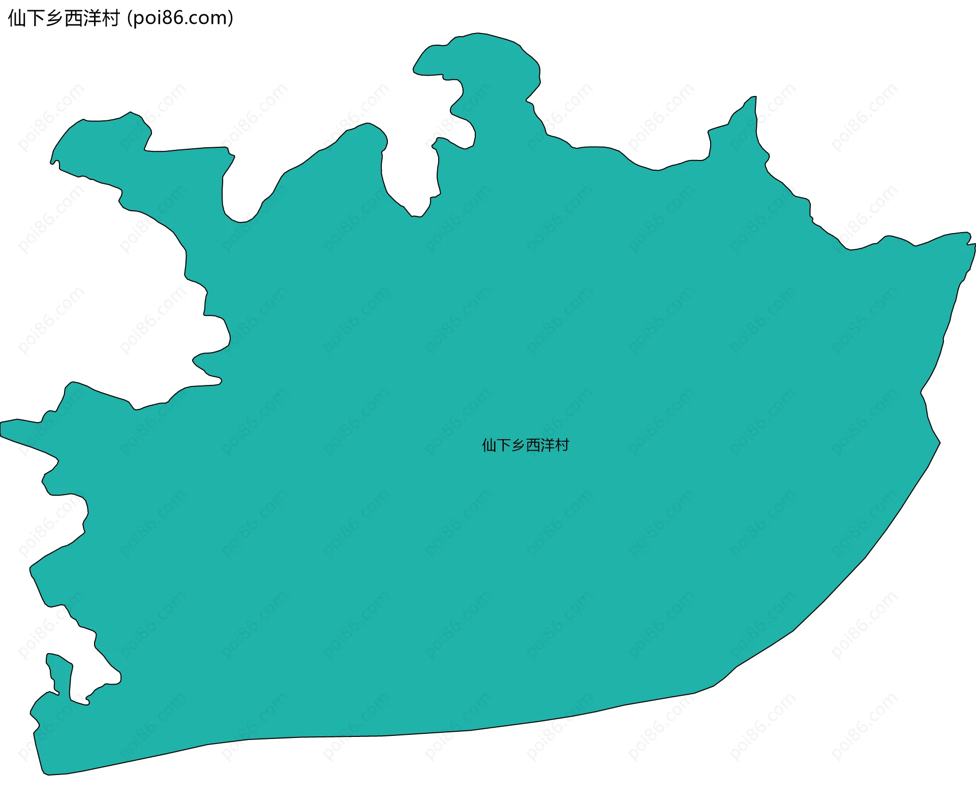 仙下乡西洋村边界地图